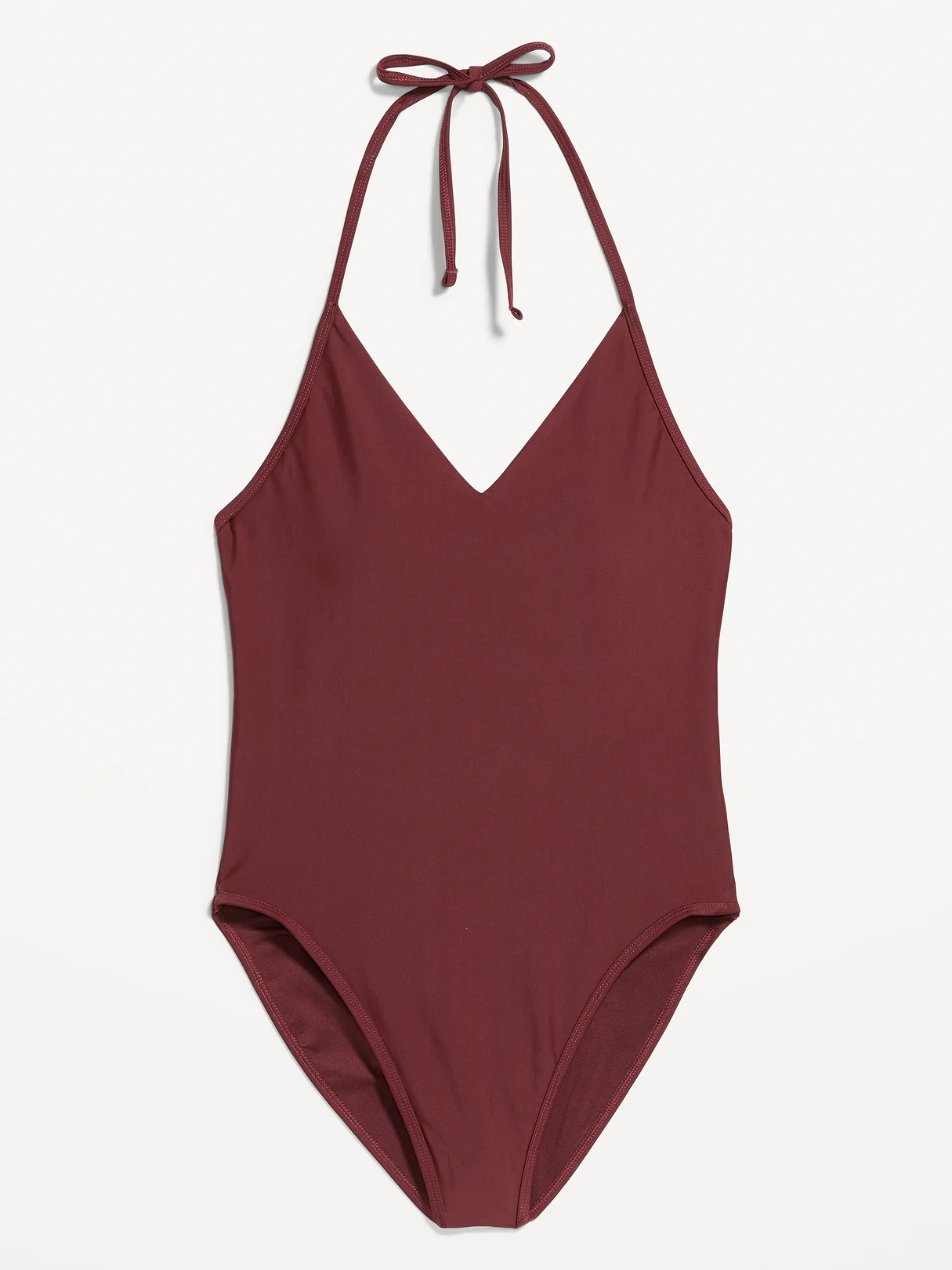 Pique V-Neck Halter Swimsuit - Reddy Or Not