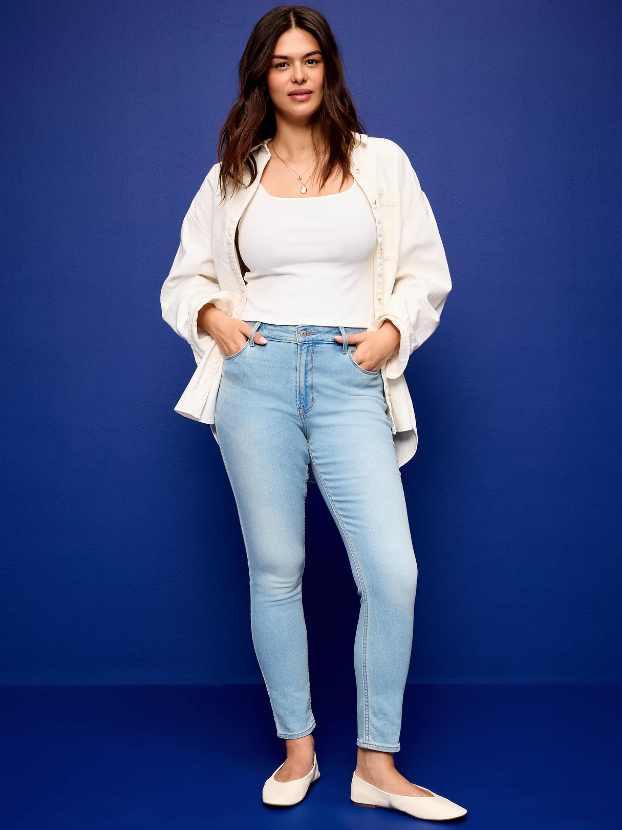 High-Waisted Wow Super-Skinny Jeans - Light Wash