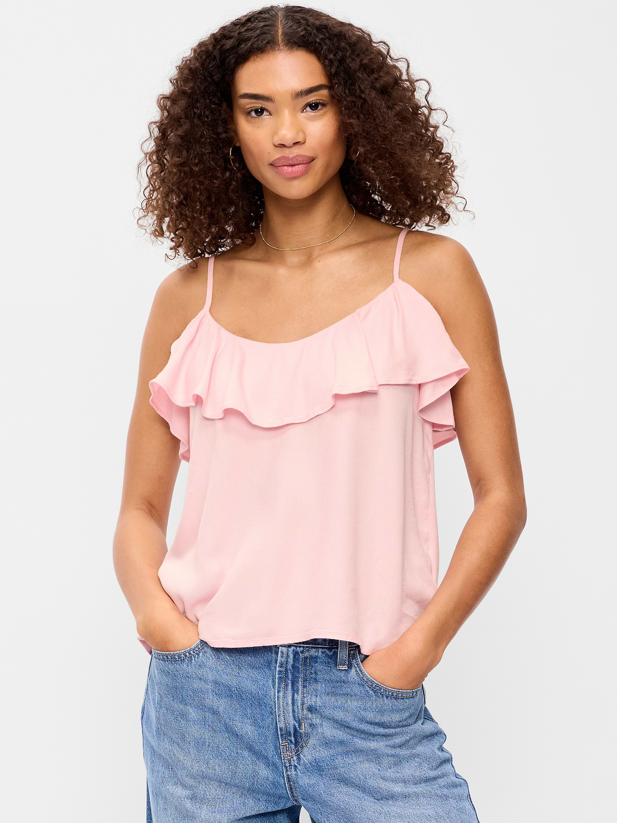 Ruffle-Front Tank Top - Blush On You