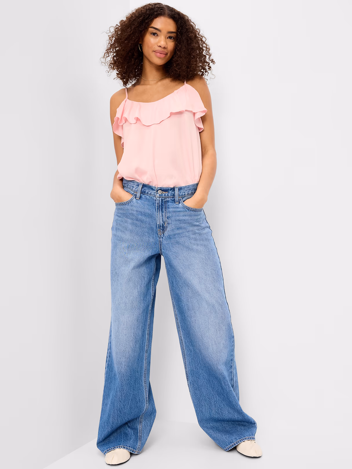Ruffle-Front Tank Top - Blush On You