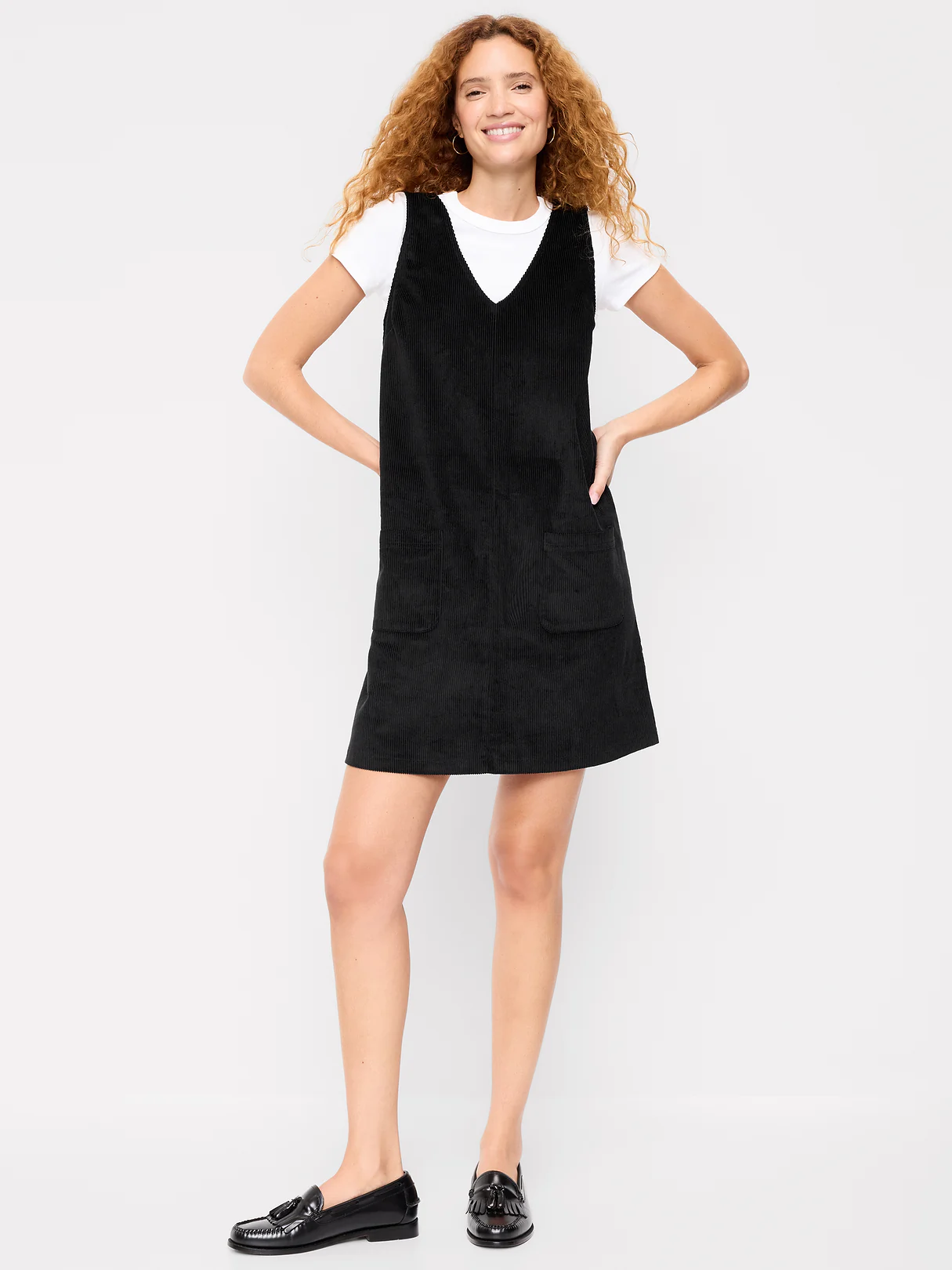 Sleeveless Pinafore Mini Dress - Black Jack