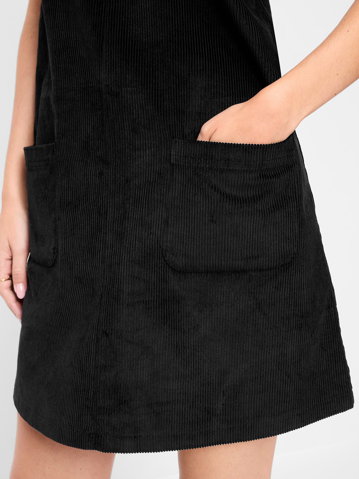 Sleeveless Pinafore Mini Dress - Black Jack