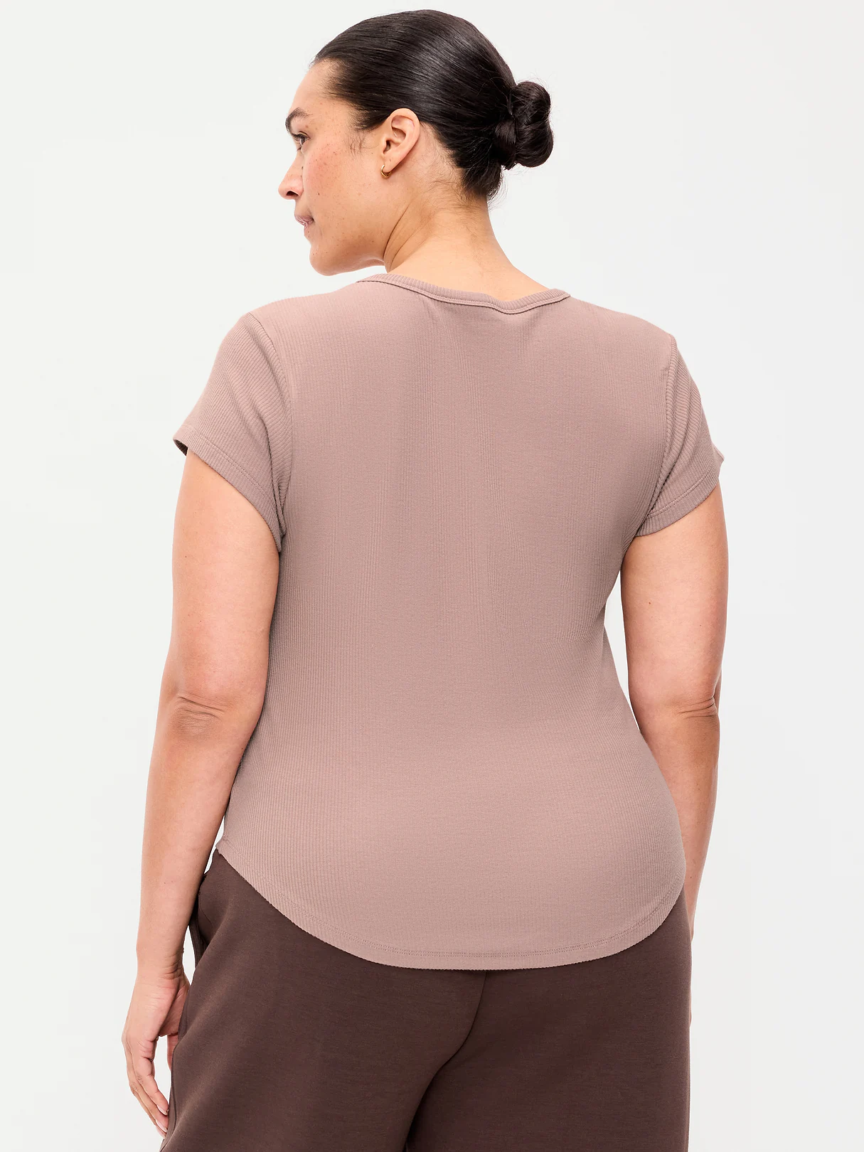 CloudLite Crew-Neck Ribbed T-Shirt - Mocha