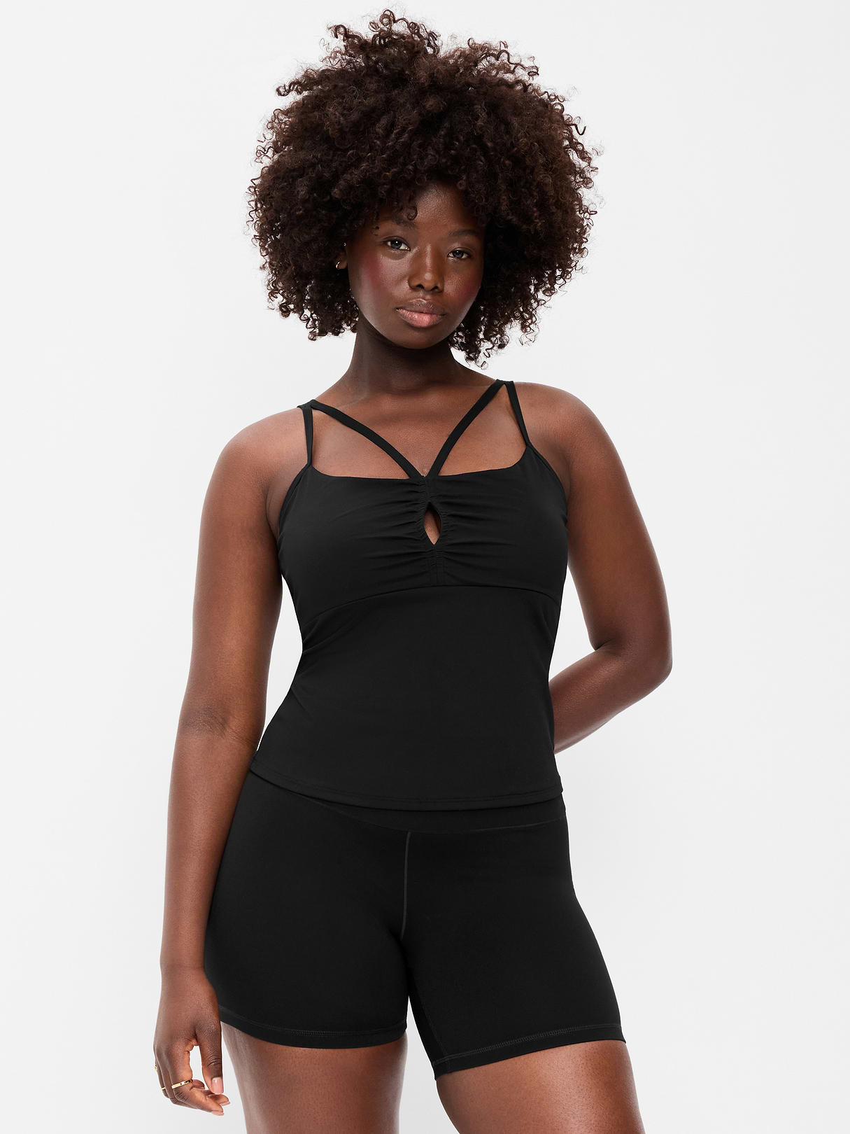 StudioSmooth Strappy Light Support Top - Black Jack