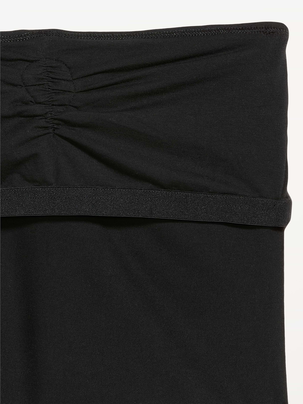 Tie-Neck Rosette Tube Top - Black Jack