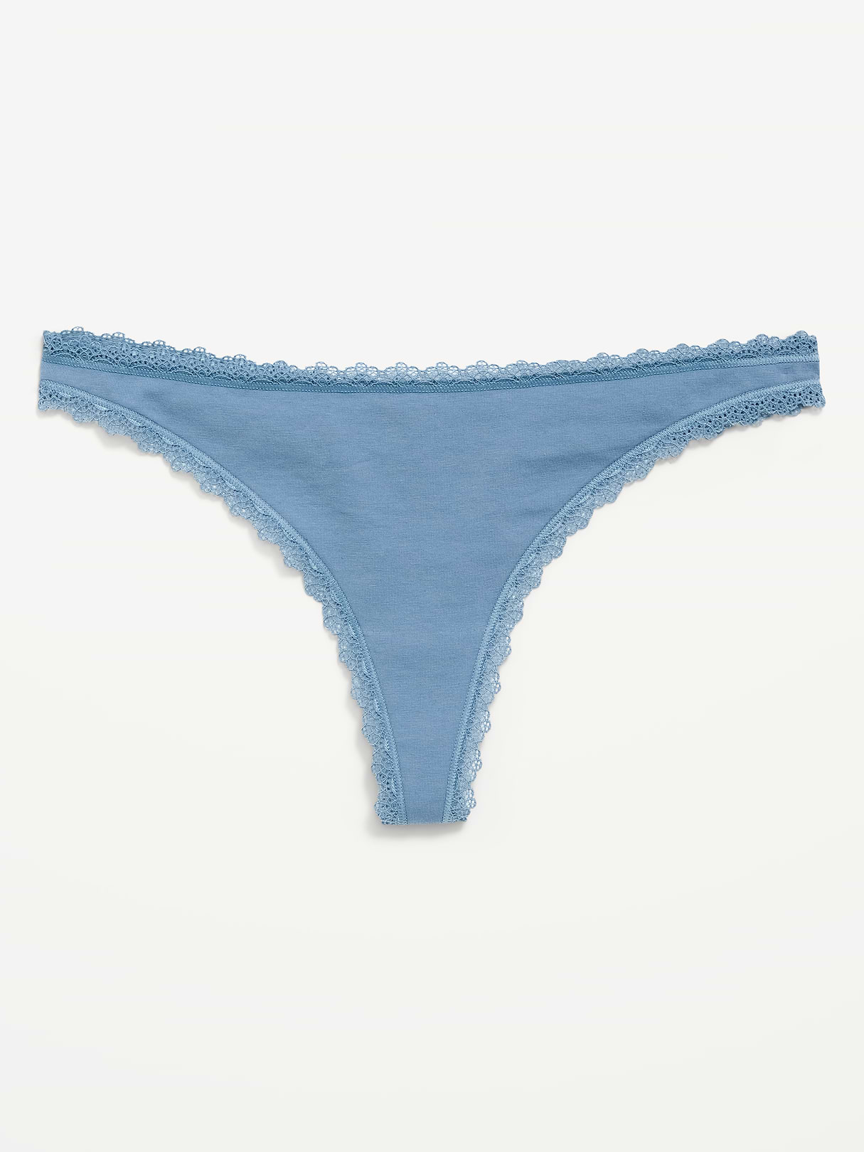 Mid-Rise Everday Cotton Thong - Naturalist Blue