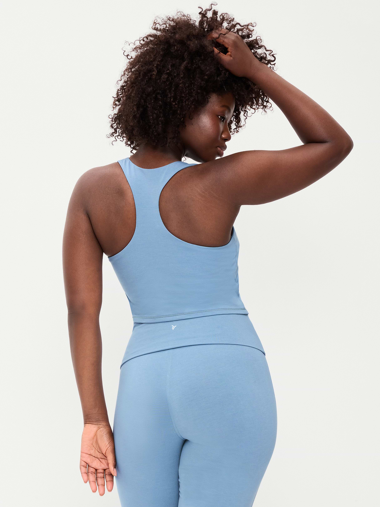 Light Support PowerChill High-Neck Racerback Sports Bra - Naturalist Blue