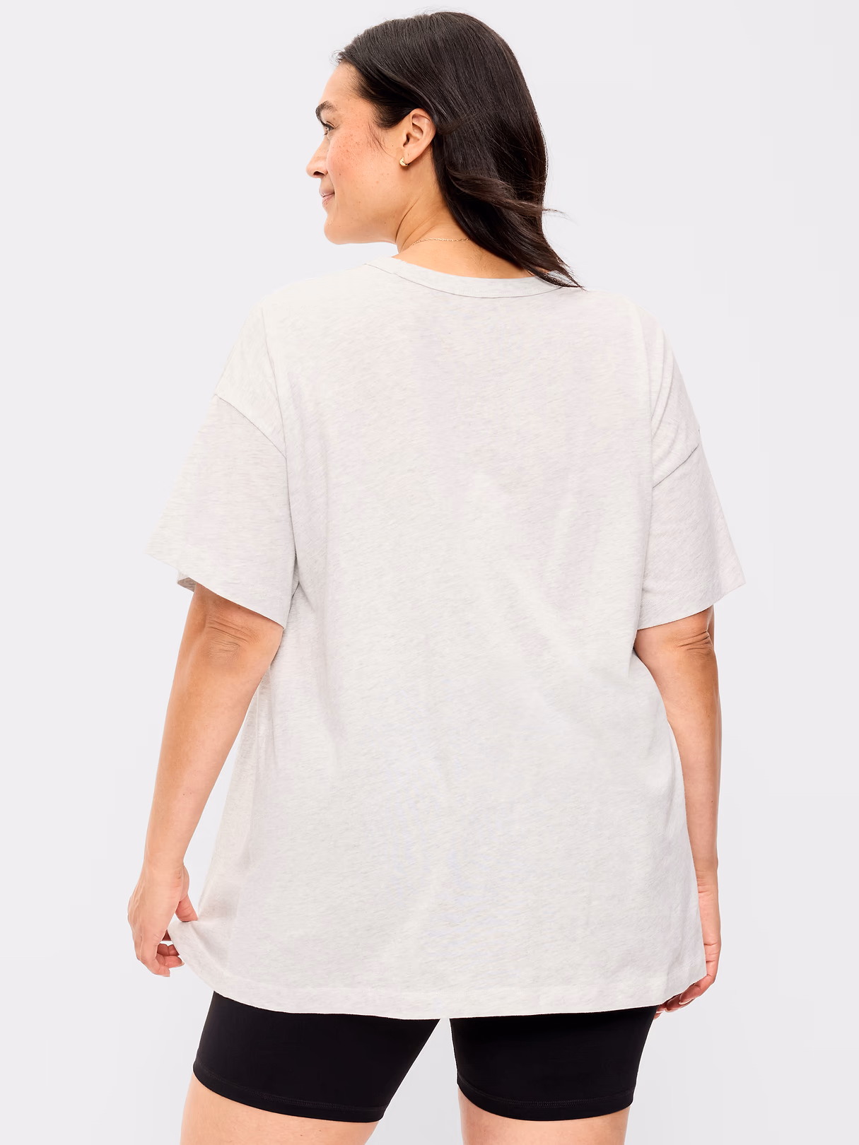Oversized EveryWear Tunic T-Shirt - Faux-Heather Gray