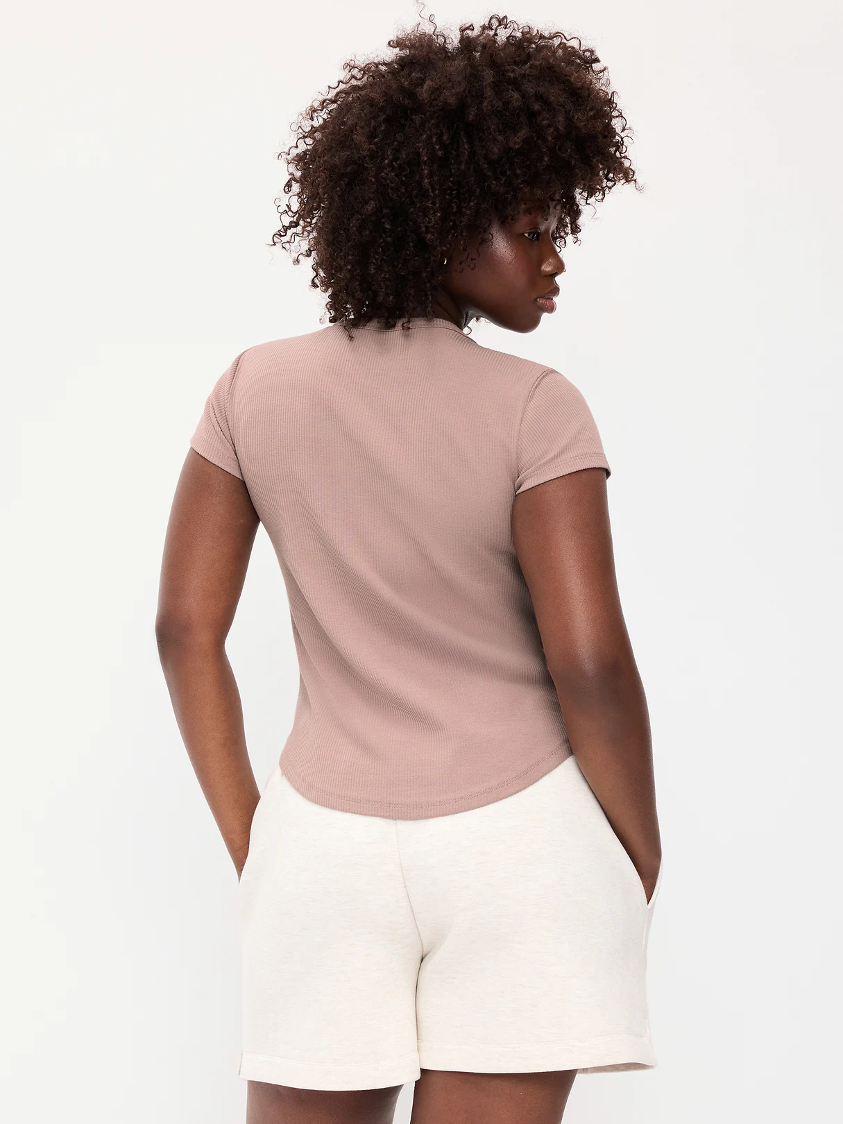 CloudLite Crew-Neck Ribbed T-Shirt - Mocha