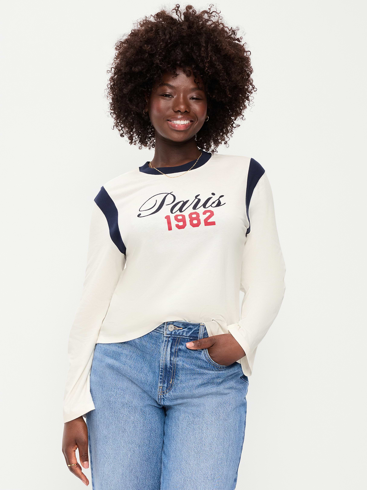 EveryWear Long-Sleeve Graphic T-Shirt - Sea Salt
