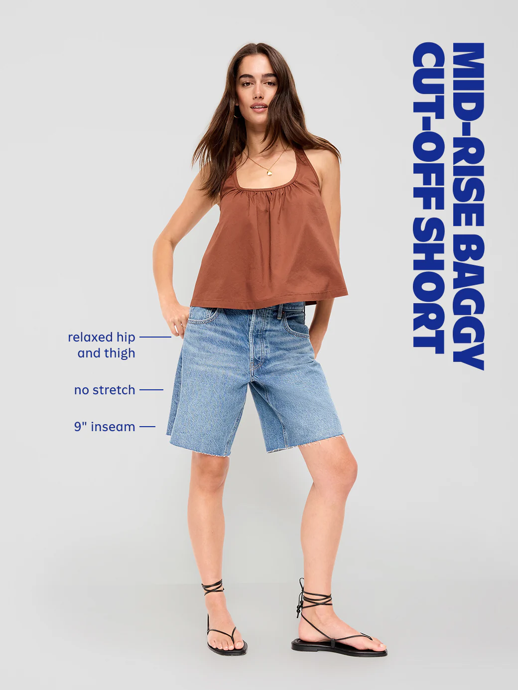 Mid-Rise Baggy Jean Cut-Off Shorts -- 9-inch inseam - Washed Black