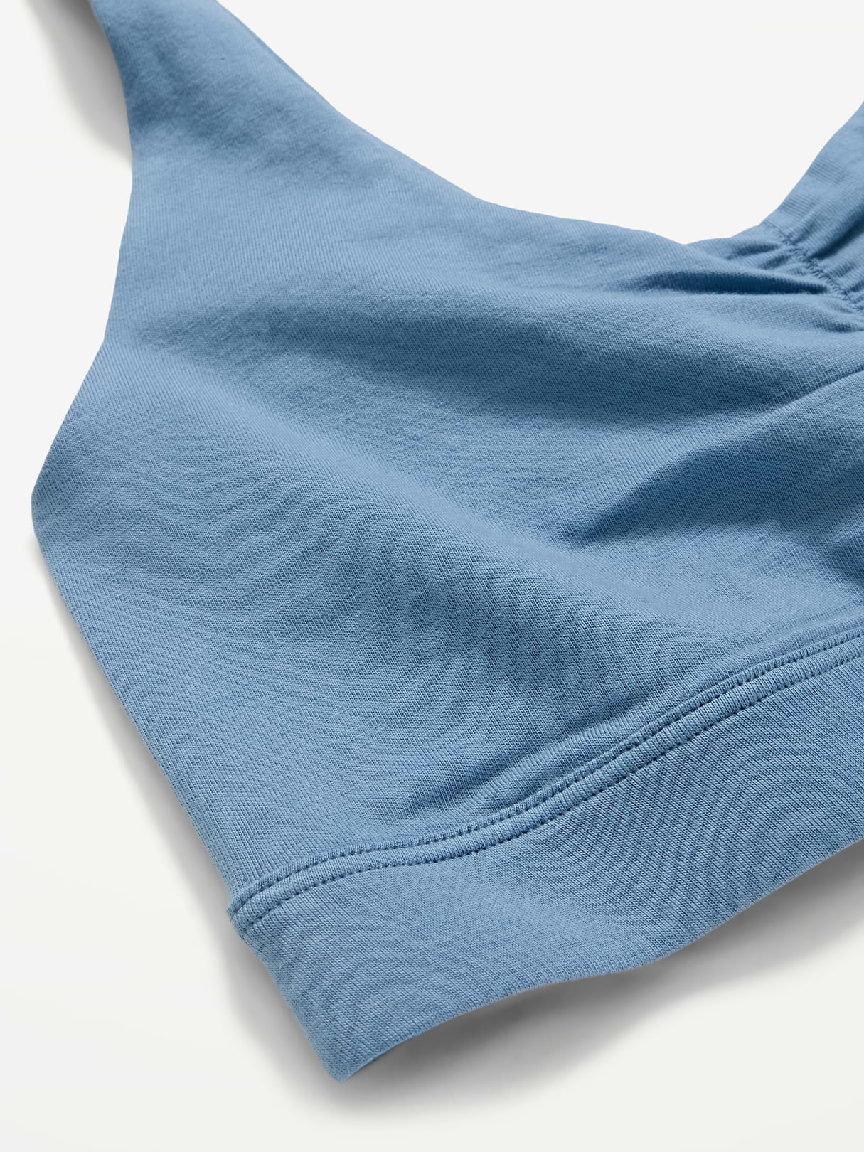 Ruched Cotton Bralette - Naturalist Blue