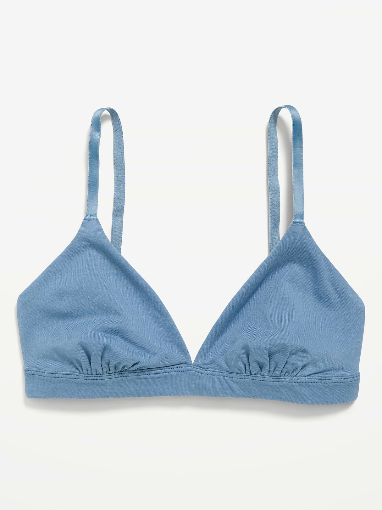 Everyday Cotton Triangle Bralette - Naturalist Blue