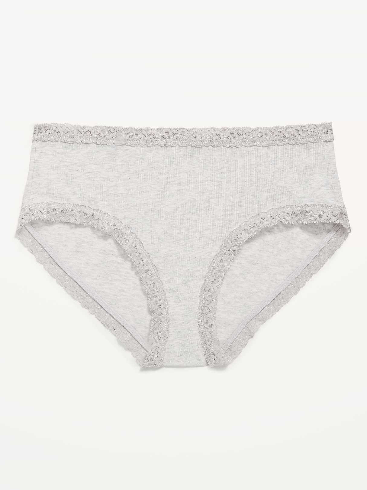 Lace-Trim Hipster Underwear - Light Heather Gray