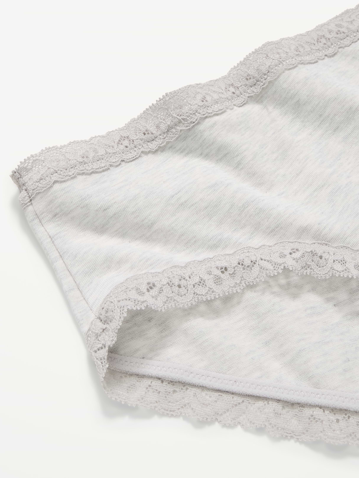 Lace-Trim Hipster Underwear - Light Heather Gray