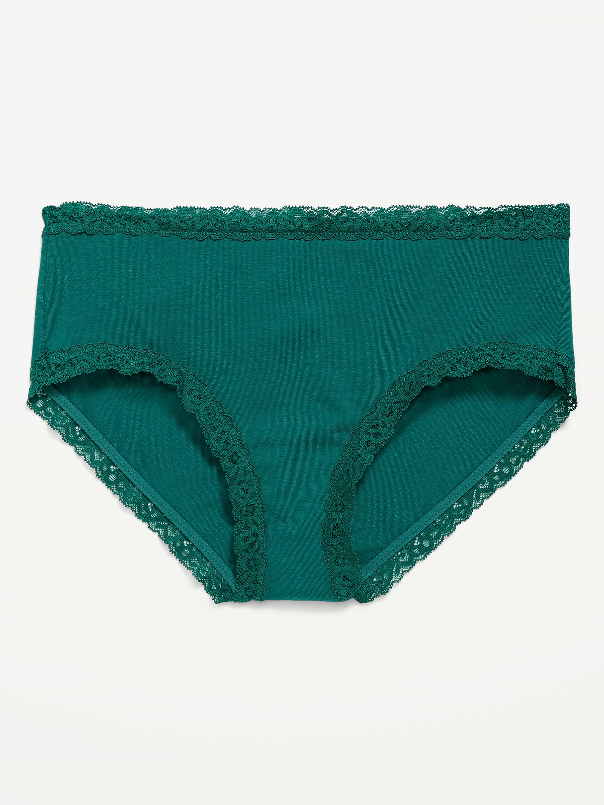 Lace-Trim Hipster Underwear - Deep Lagoon