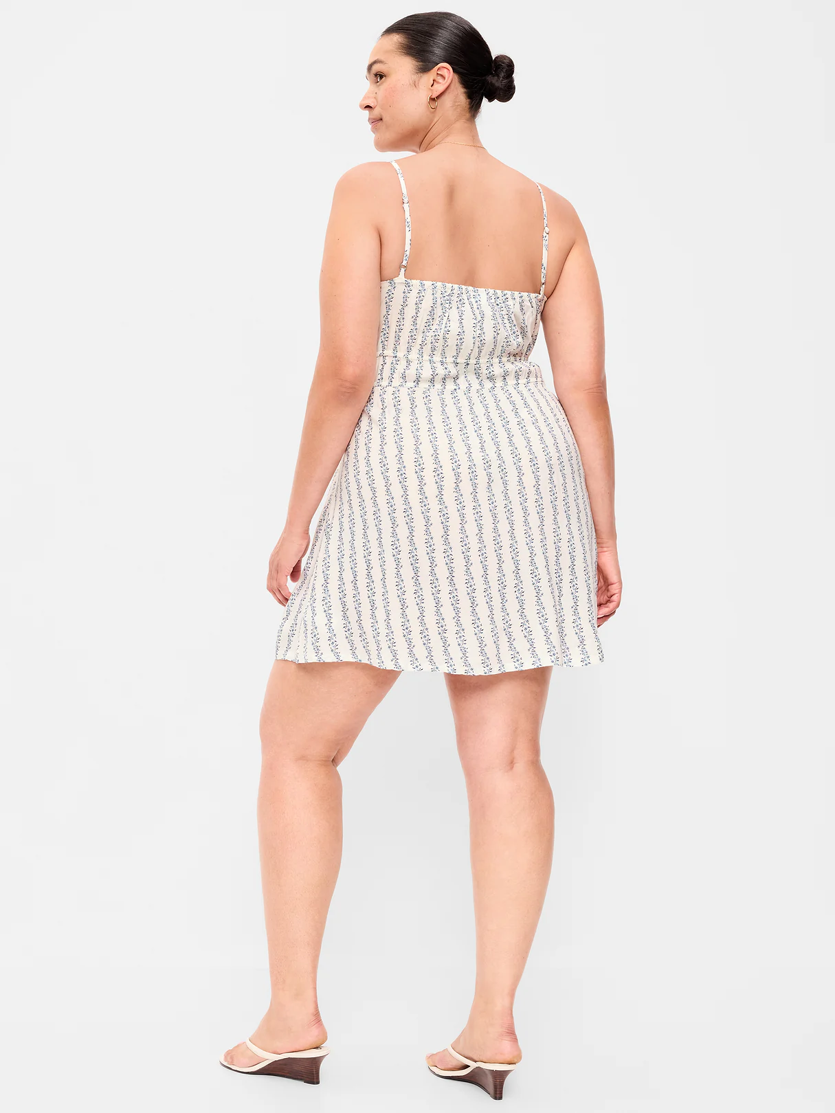 Sleeveless Trousseau Mini Dress - Blue Floral
