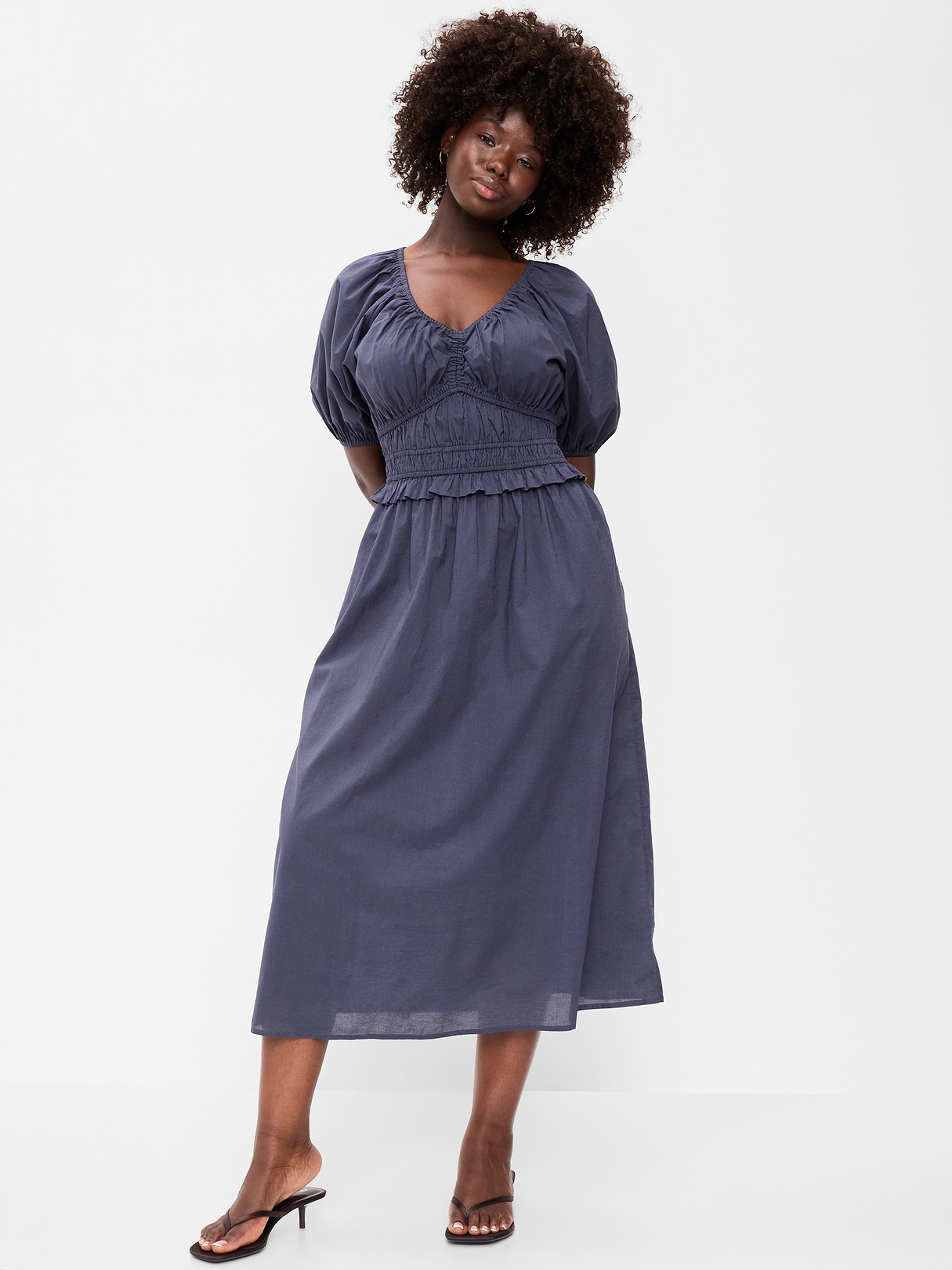 Fit & Flare Prairie Midi Dress - Volcanic Glass