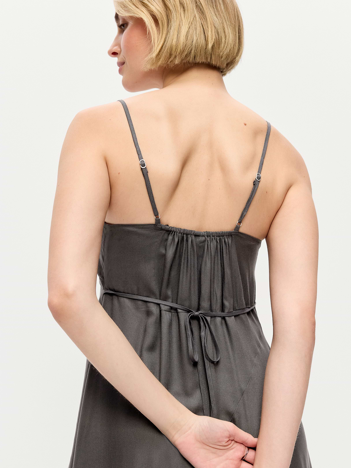 Fit & Flare Tie-Back Asymmetrical Midi Dress - Ash Gordon