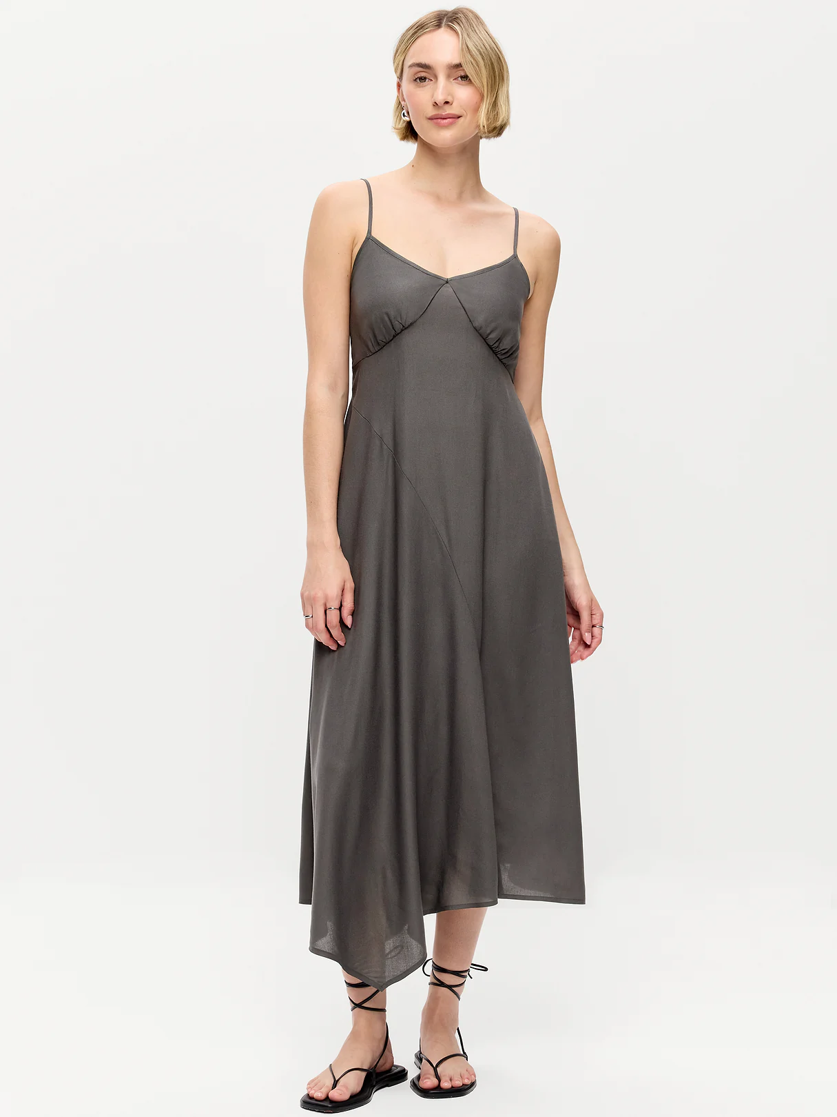 Fit & Flare Tie-Back Asymmetrical Midi Dress - Ash Gordon