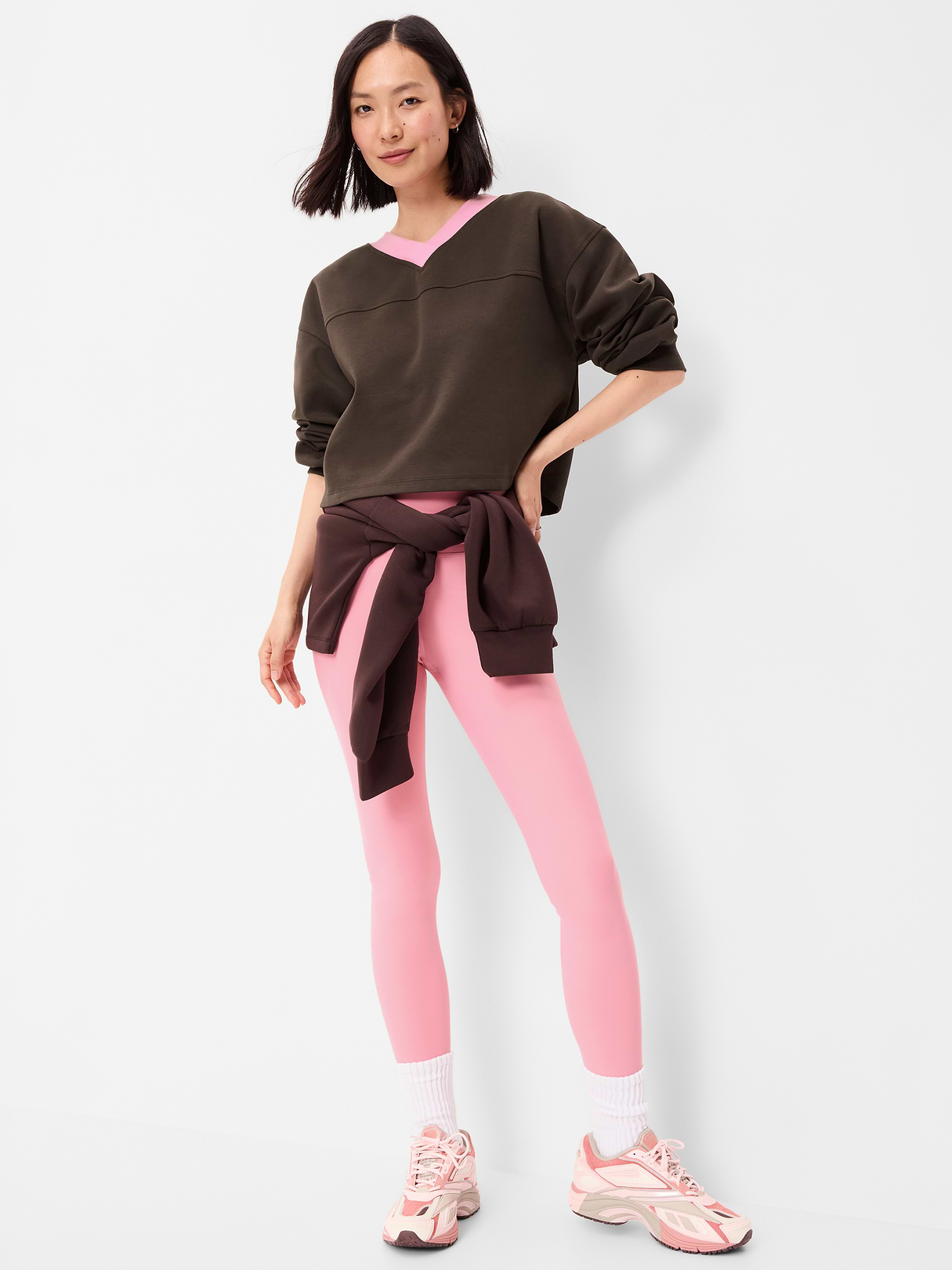Dynamic Fleece Oversized Cropped Sweatshirt - Black Coffee