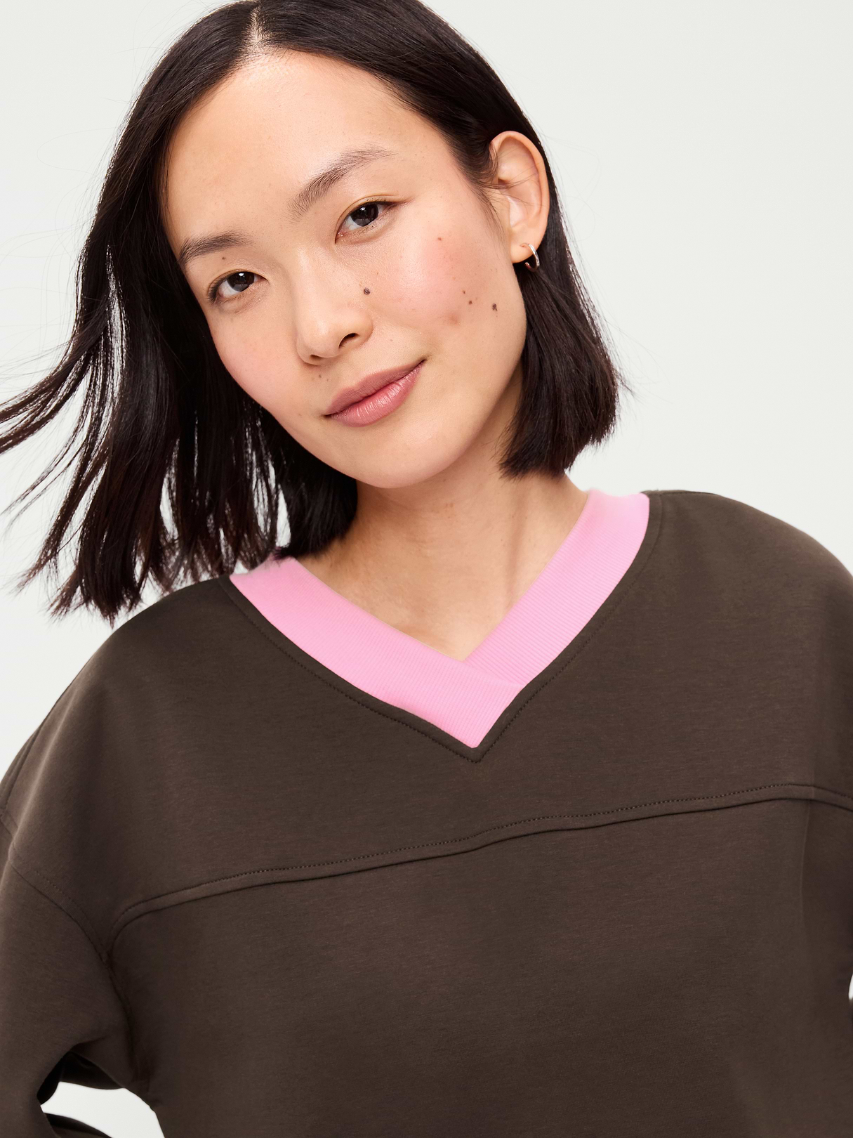 Dynamic Fleece Oversized Cropped Sweatshirt - Black Coffee
