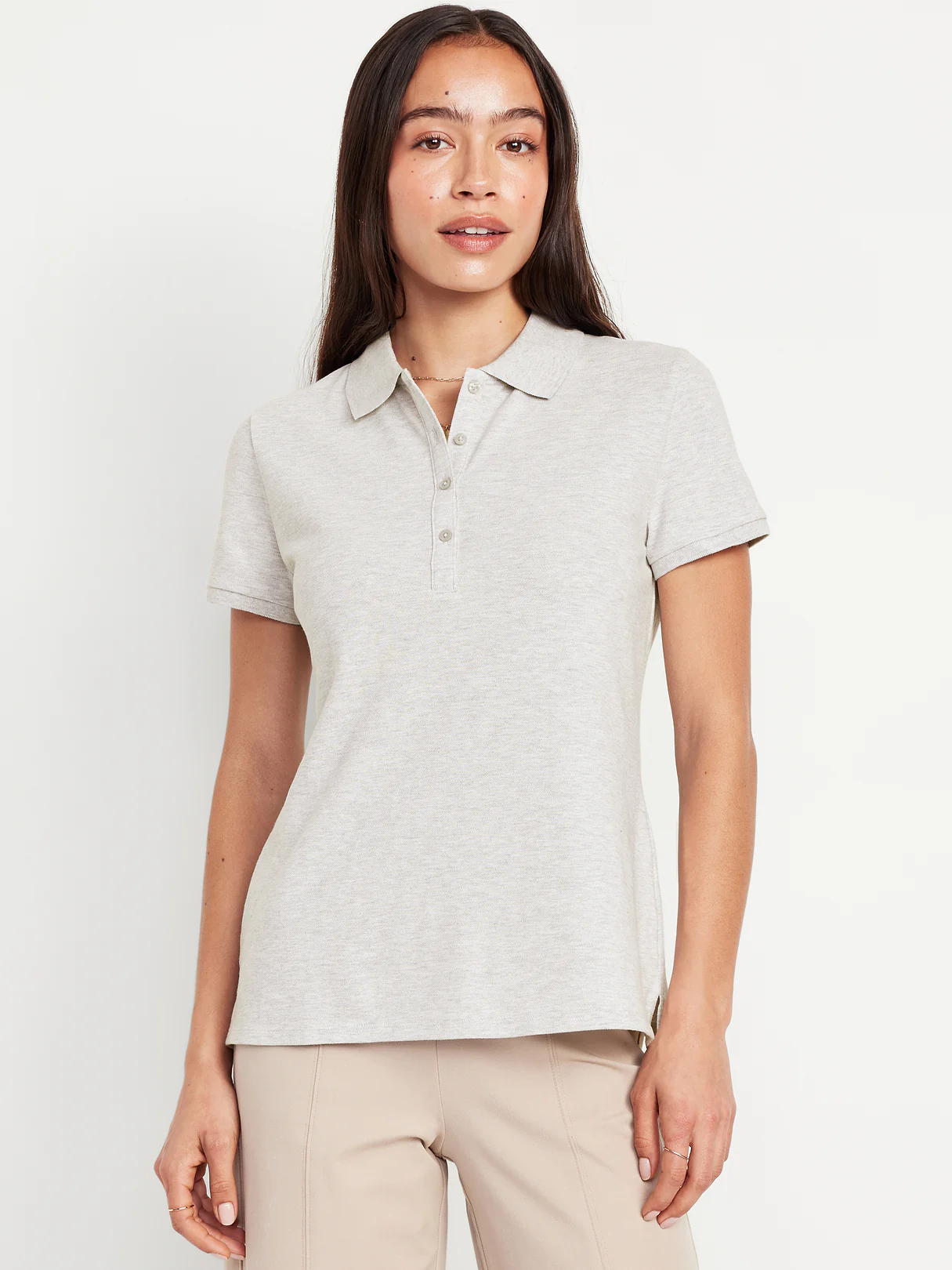 Uniform Pique Polo - Light Heather Gray