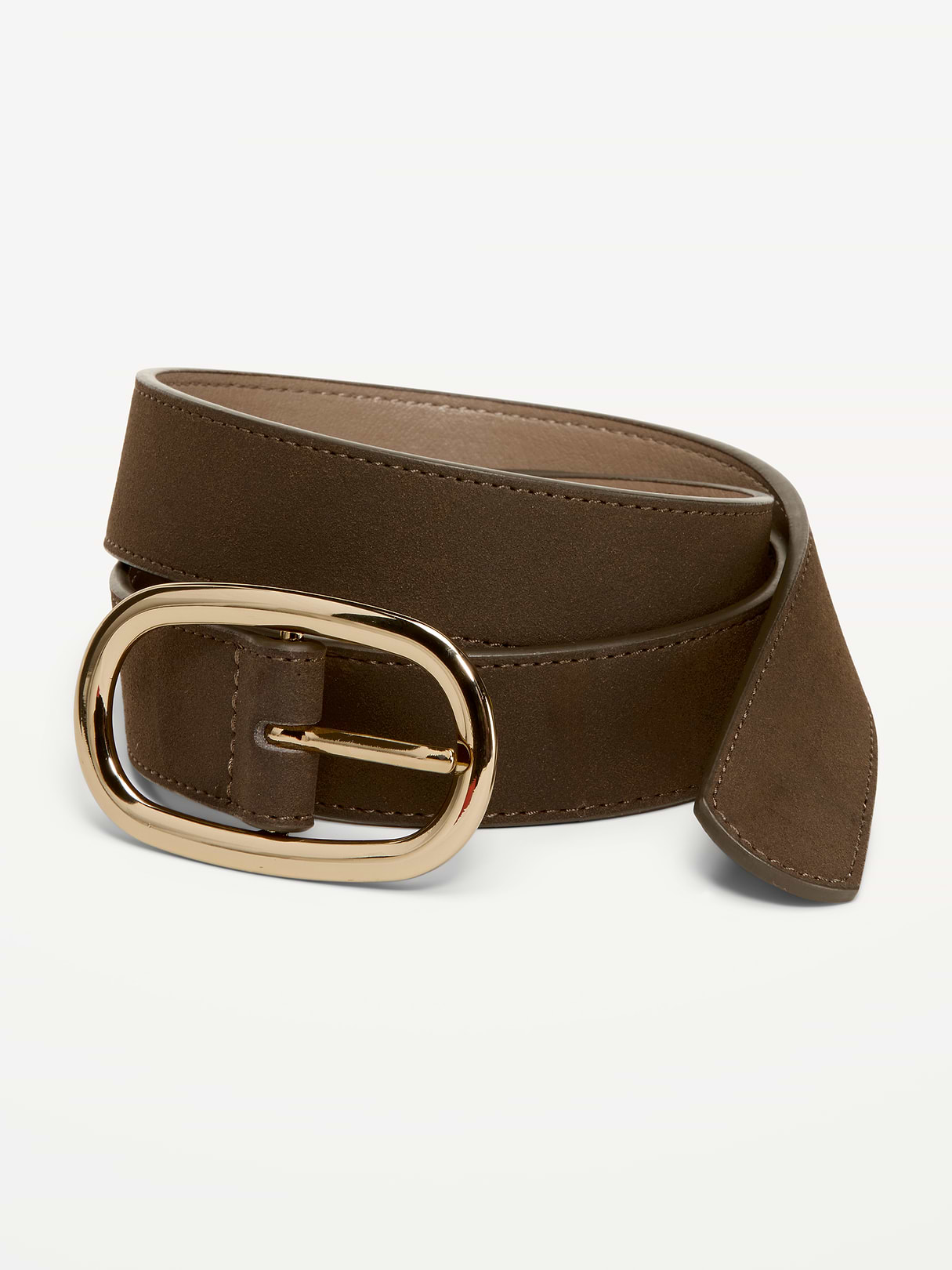 Faux-Suede Belt for Women - Olive