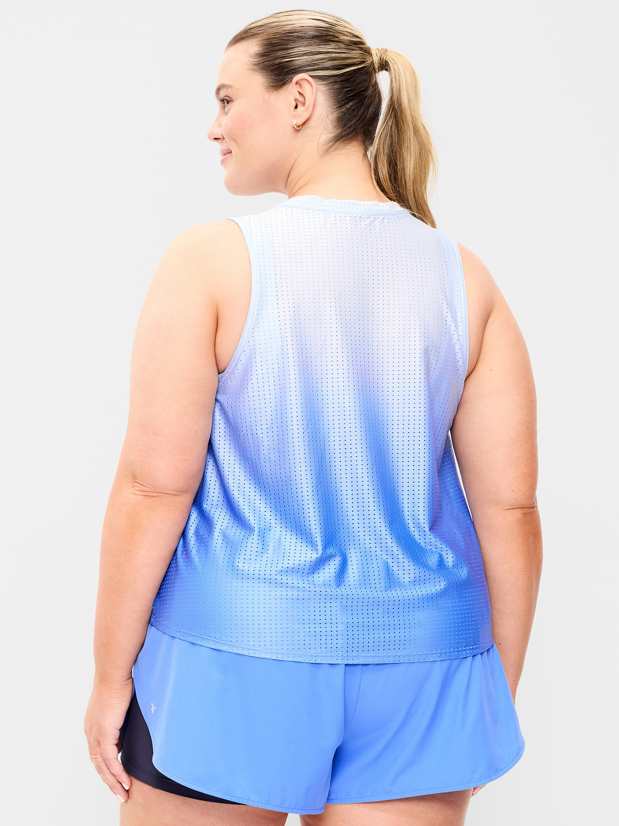 Mesh Muscle Tank Top - Blue Ombre