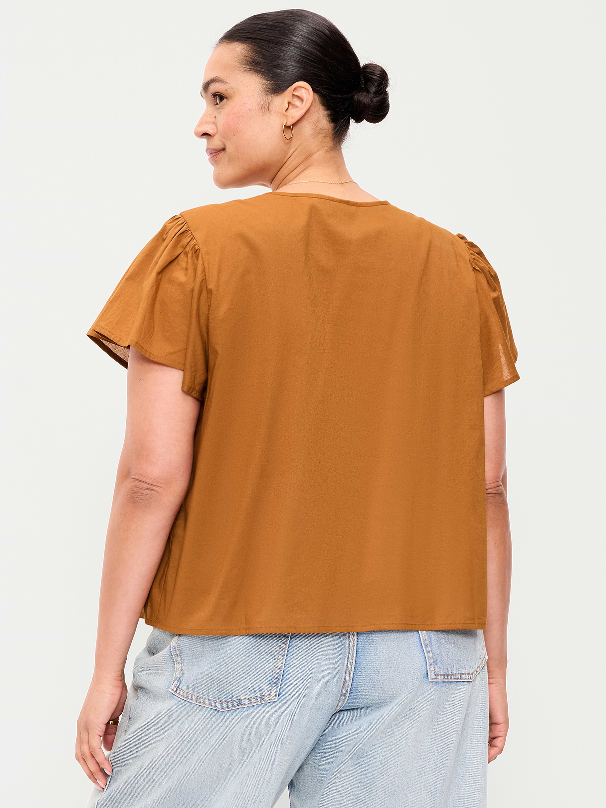 Short-Sleeve Embroidered Trousseau Top - Redwood Burl