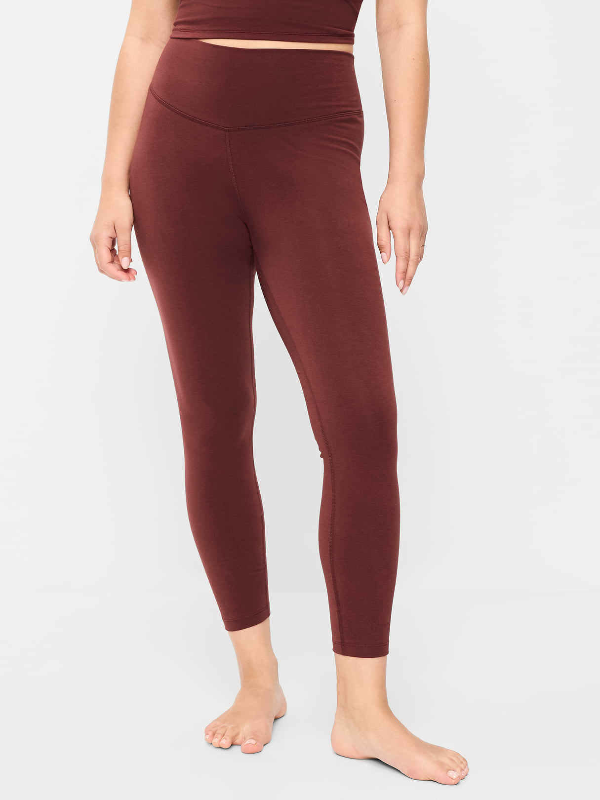 High-Waisted PowerChill 7/8 Cotton Leggings - Wine Tasting
