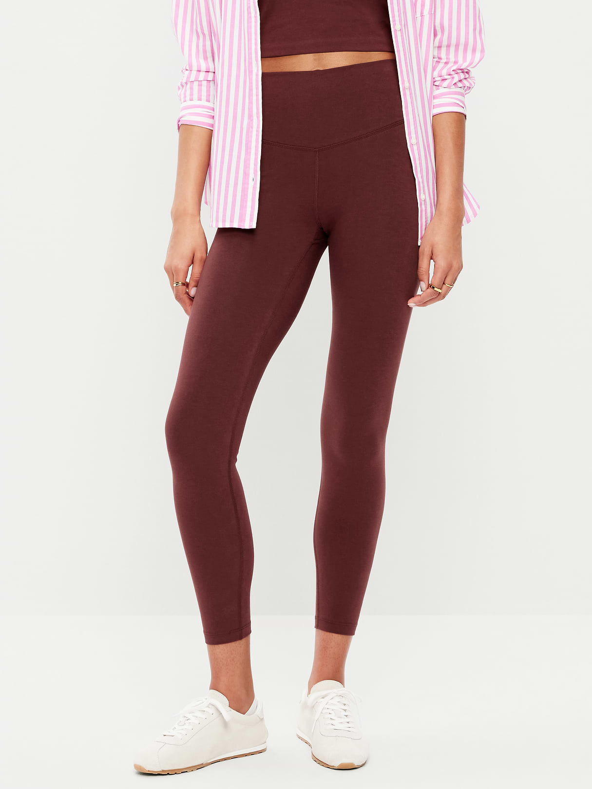 High-Waisted PowerChill 7/8 Cotton Leggings - Wine Tasting