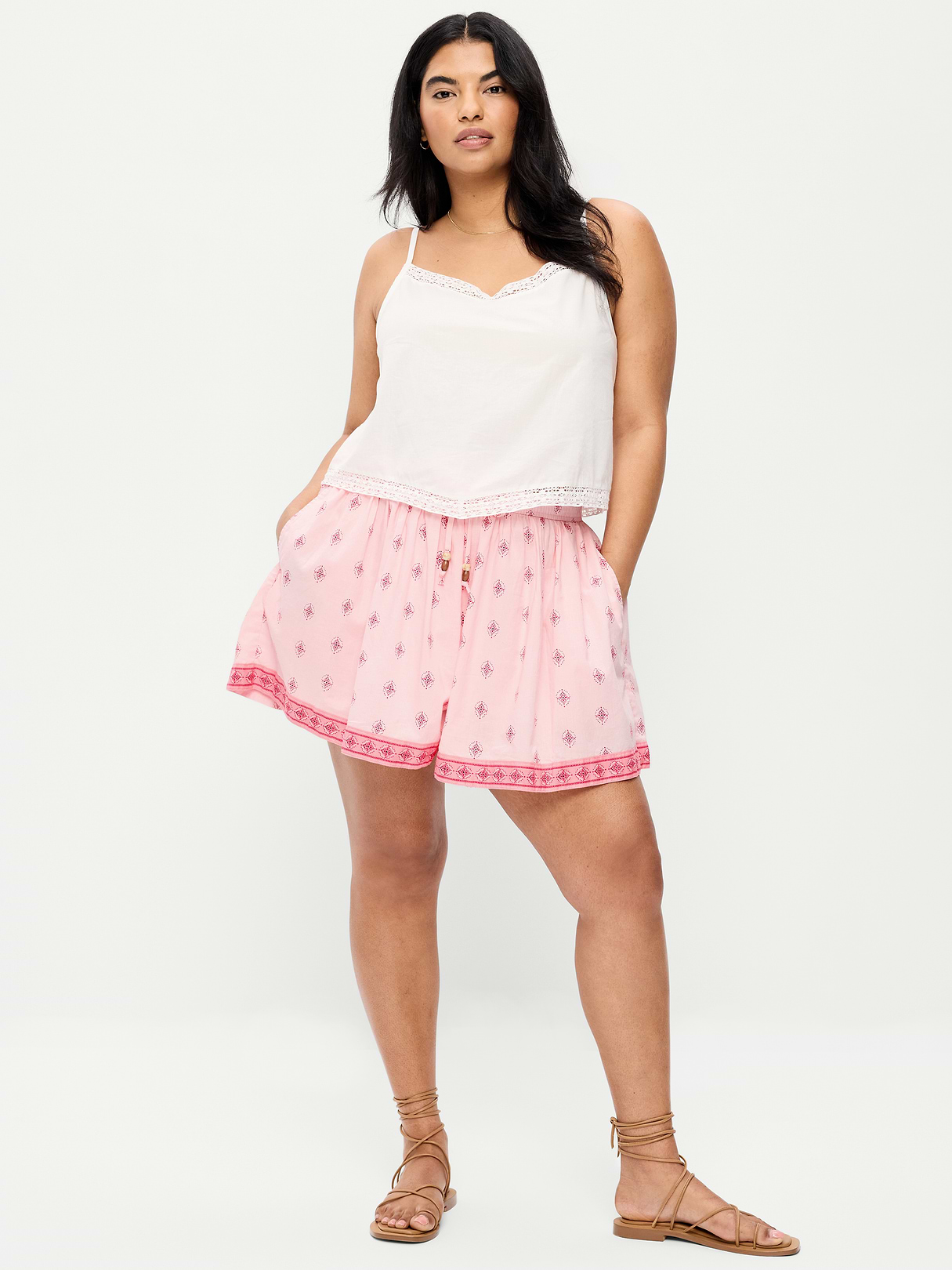 High-Waisted Drapey Skirt Short - Just Peachy