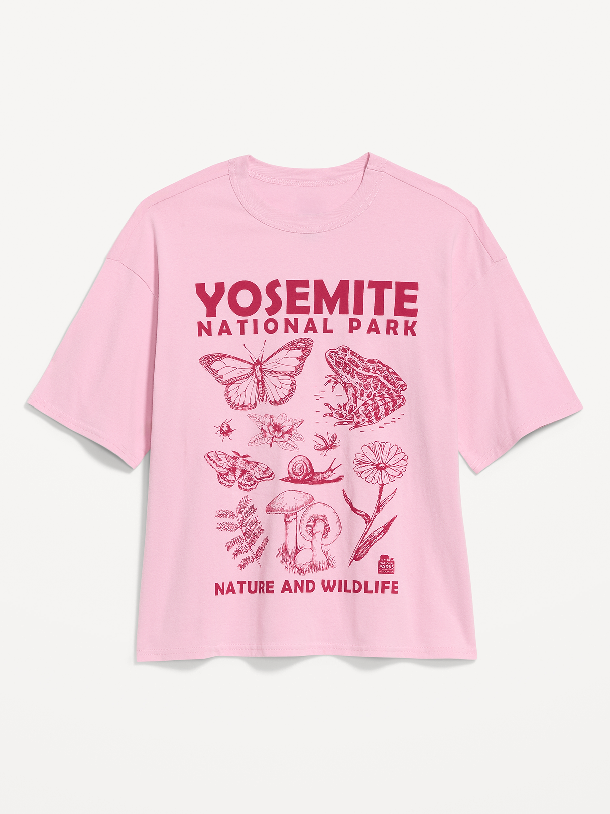 Yosemite National Park Crew-Neck Oversized T-Shirt - Bergamot