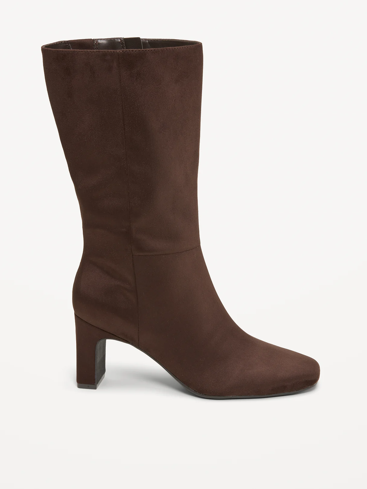 Mid-Calf Square-Toe Boot for Women - Chocolate