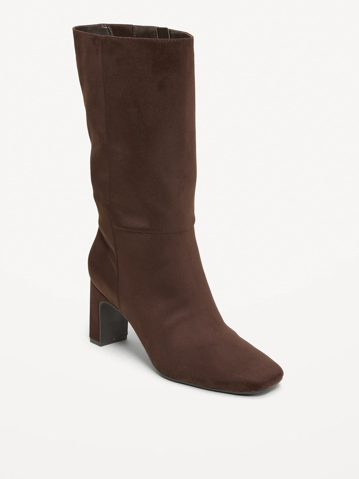 Mid-Calf Square-Toe Boot for Women - Chocolate