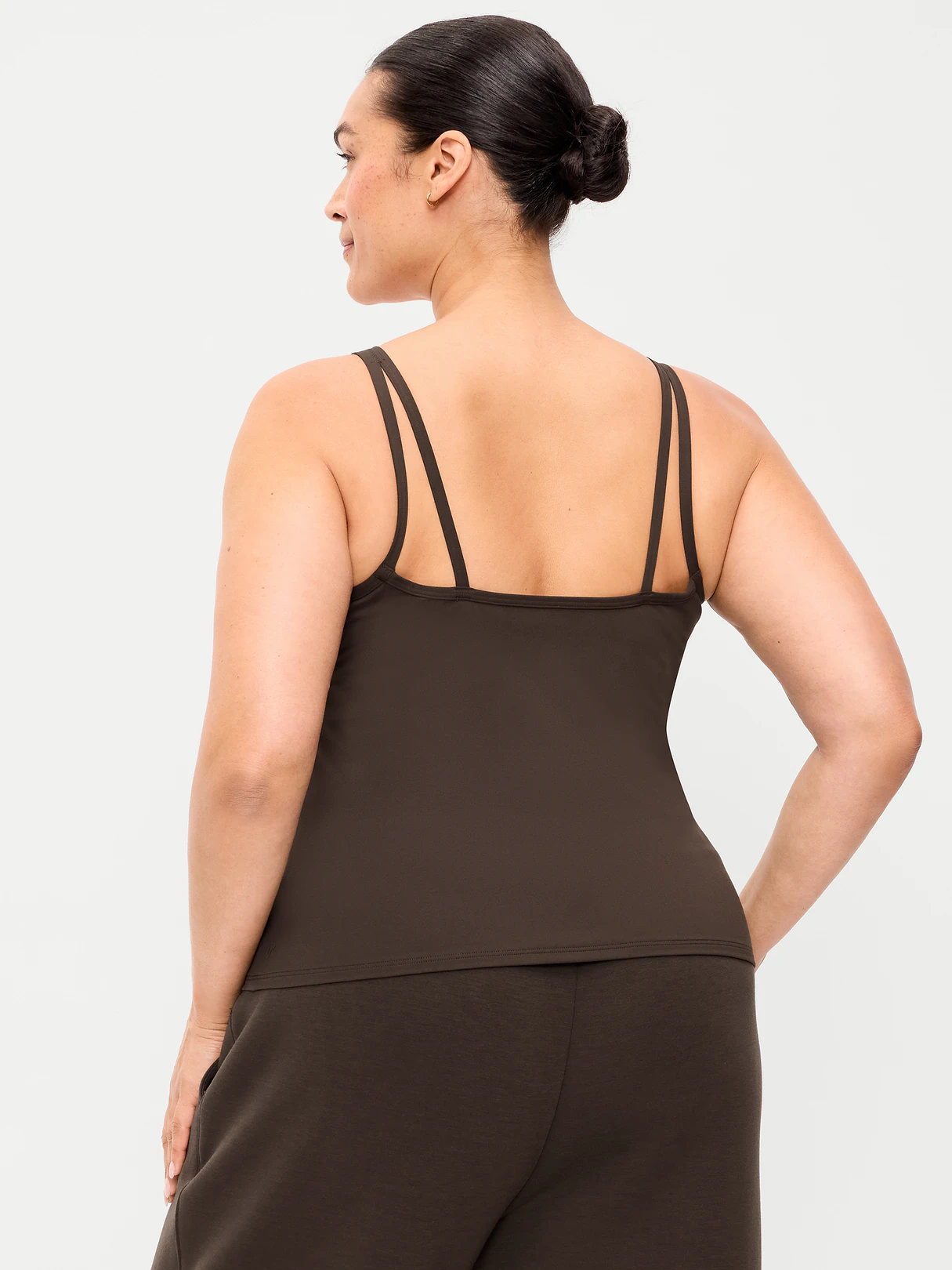 StudioSmooth Strappy Light Support Top - Black Coffee