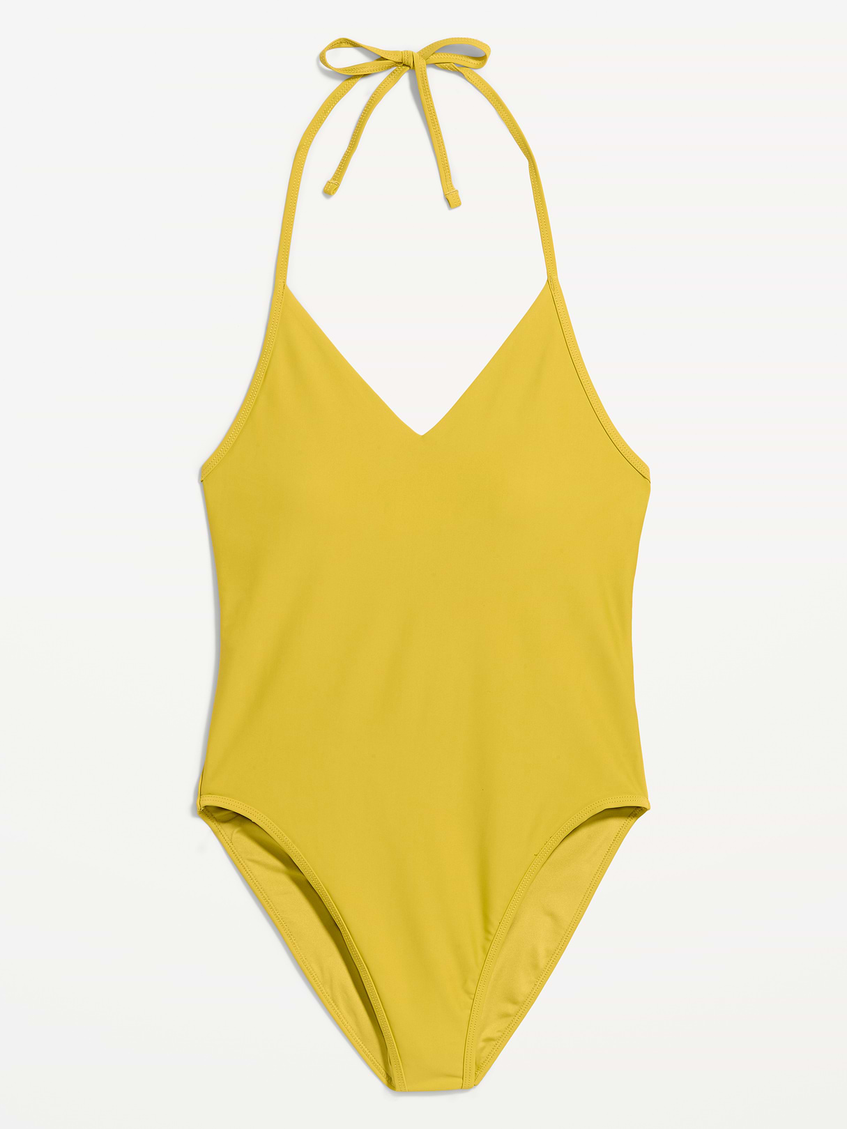 Pique V-Neck Halter Swimsuit - Lacewing