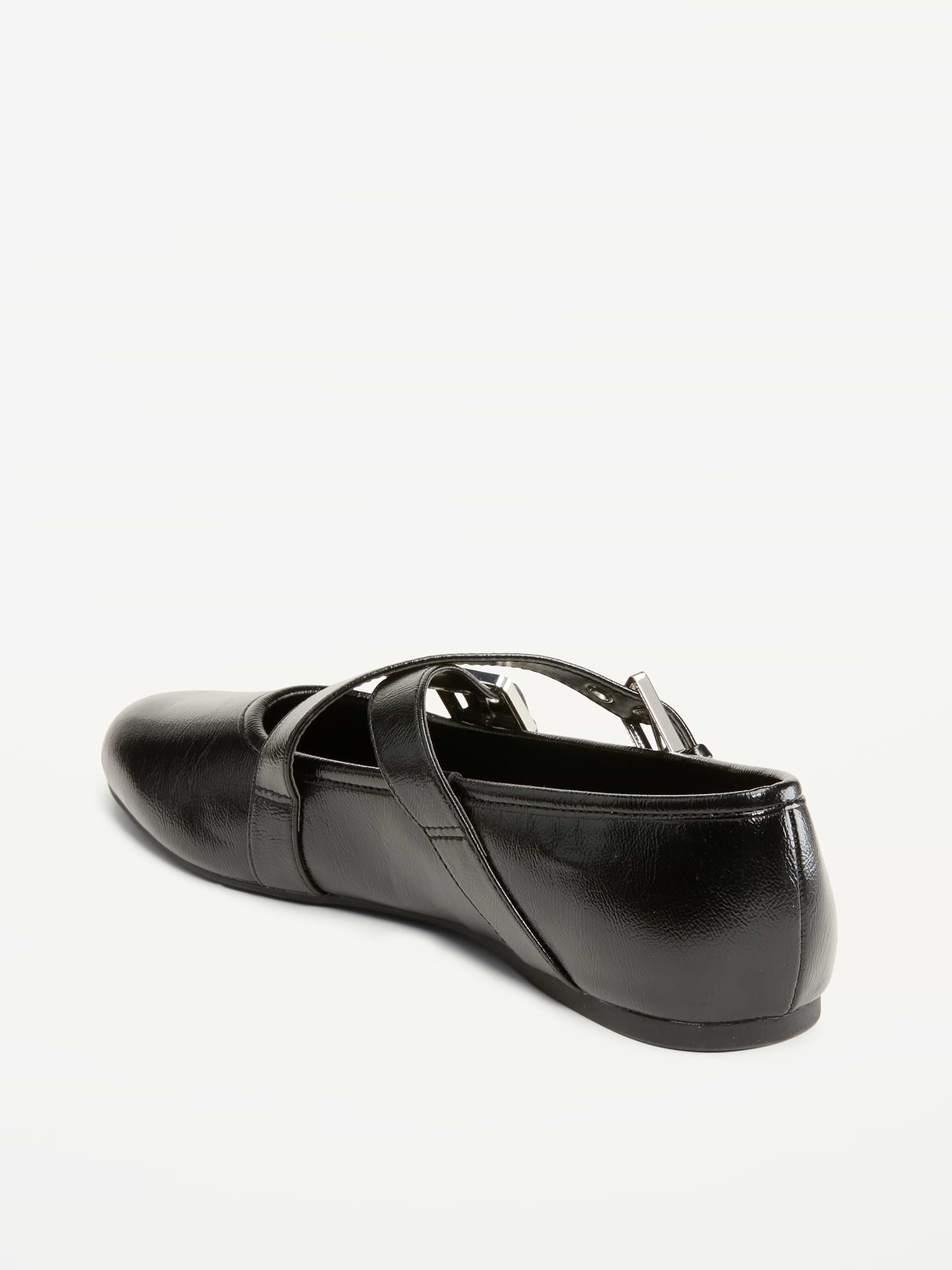 Buckle-Strap Mary Jane Ballet Flats for Women - Black Jack