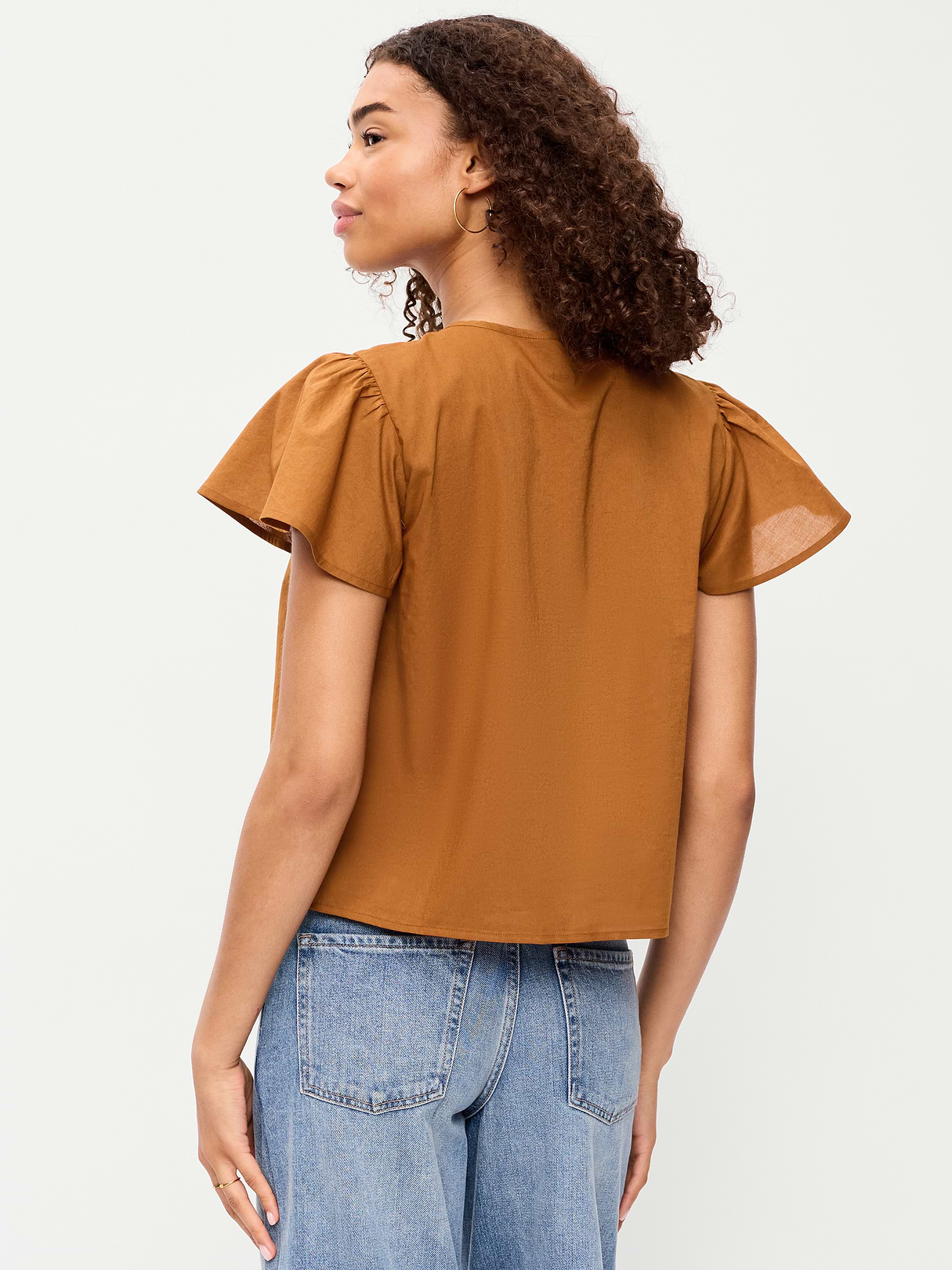 Short-Sleeve Embroidered Trousseau Top - Redwood Burl