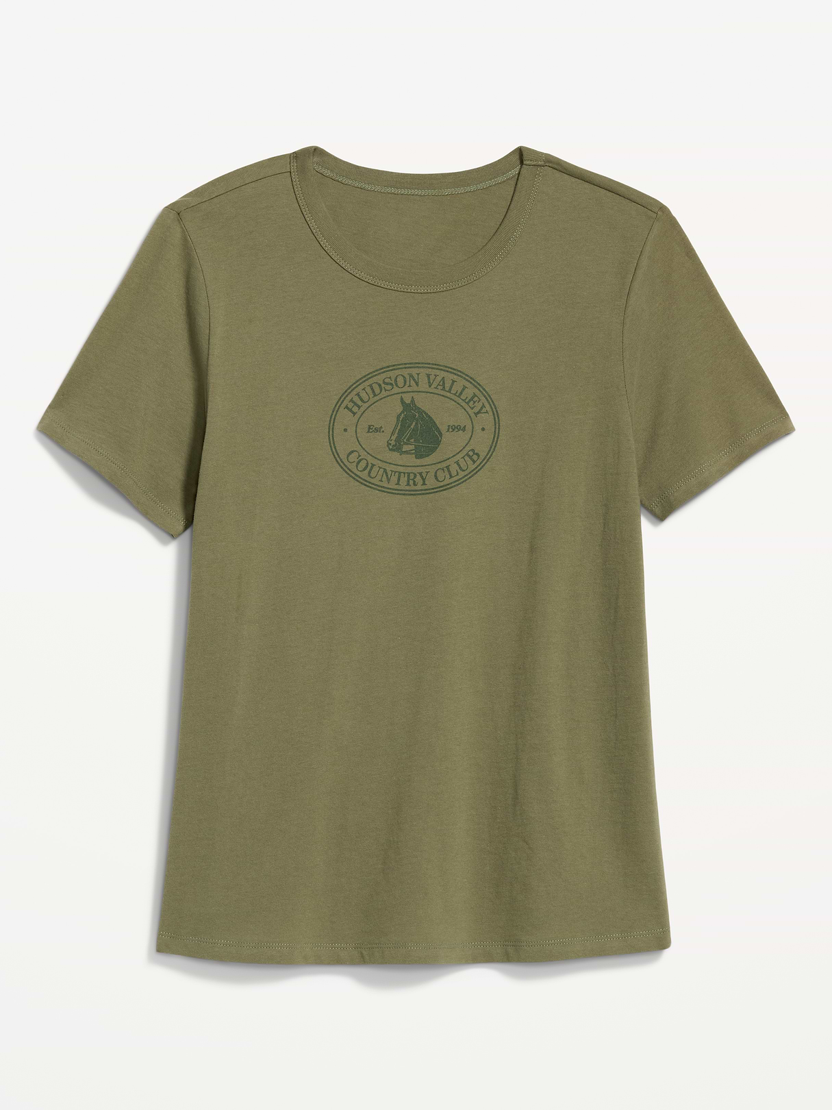 EveryWear Crew-Neck Graphic T-Shirt - Dill Caper