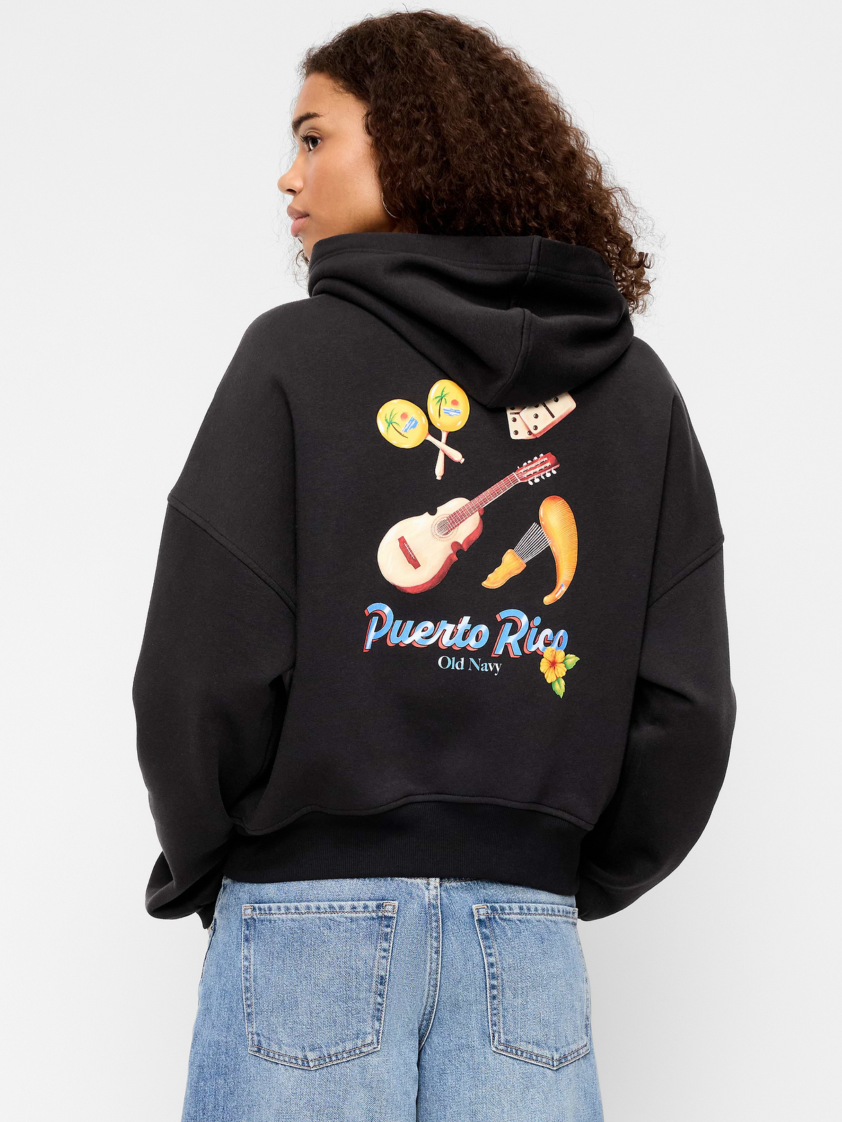 Oversized Pullover Graphic Hoodie Sweatshirt - Black Jack
