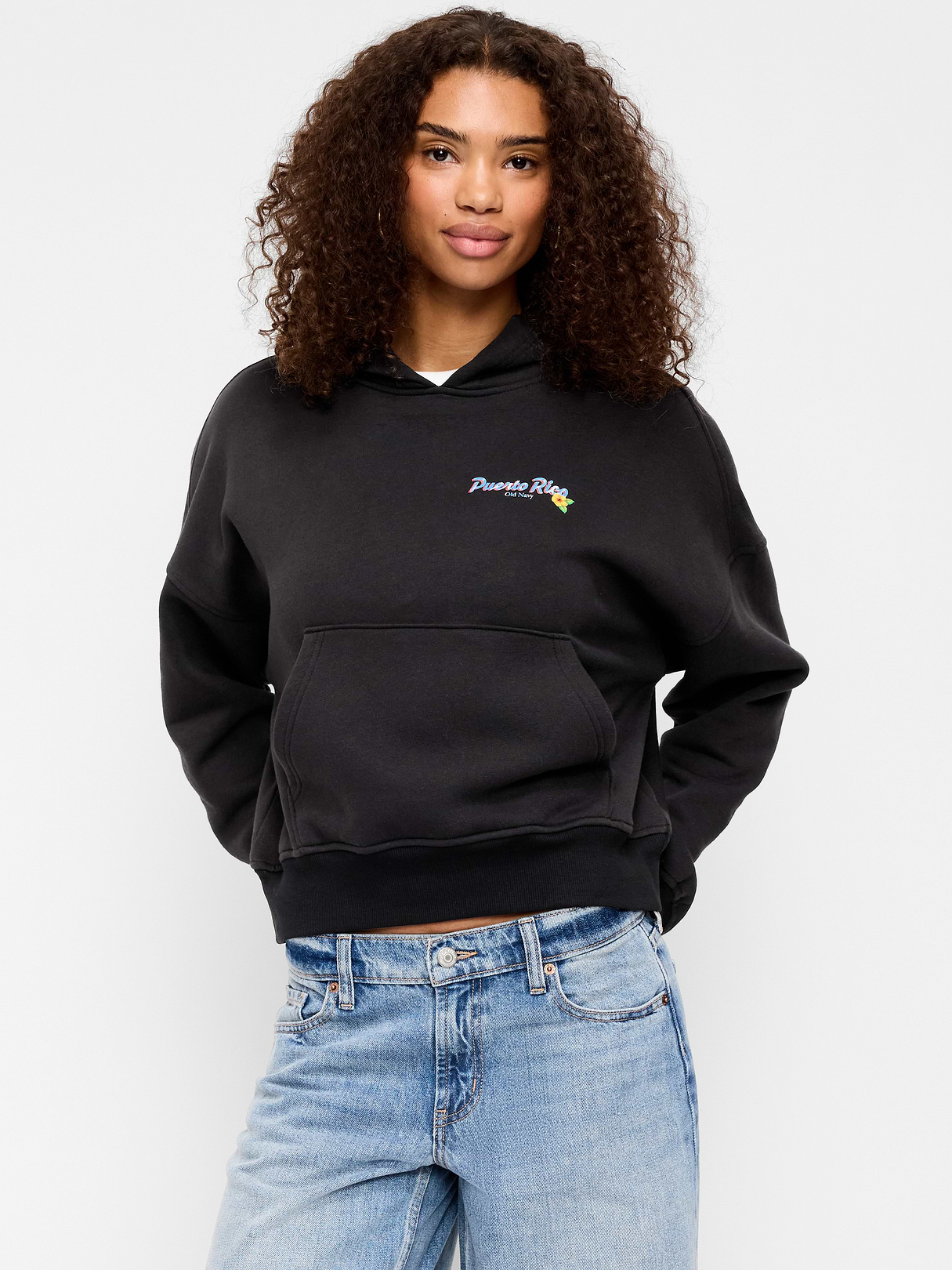 Oversized Pullover Graphic Hoodie Sweatshirt - Black Jack
