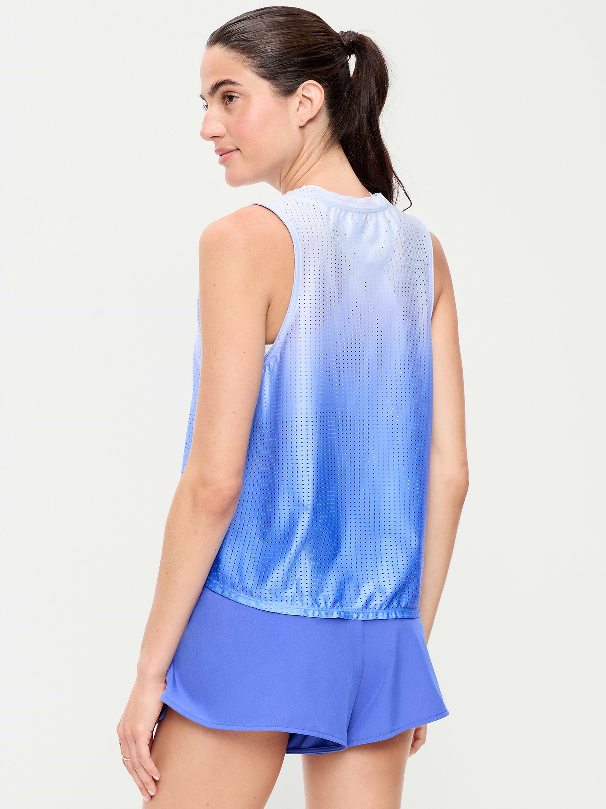 Mesh Muscle Tank Top - Blue Ombre