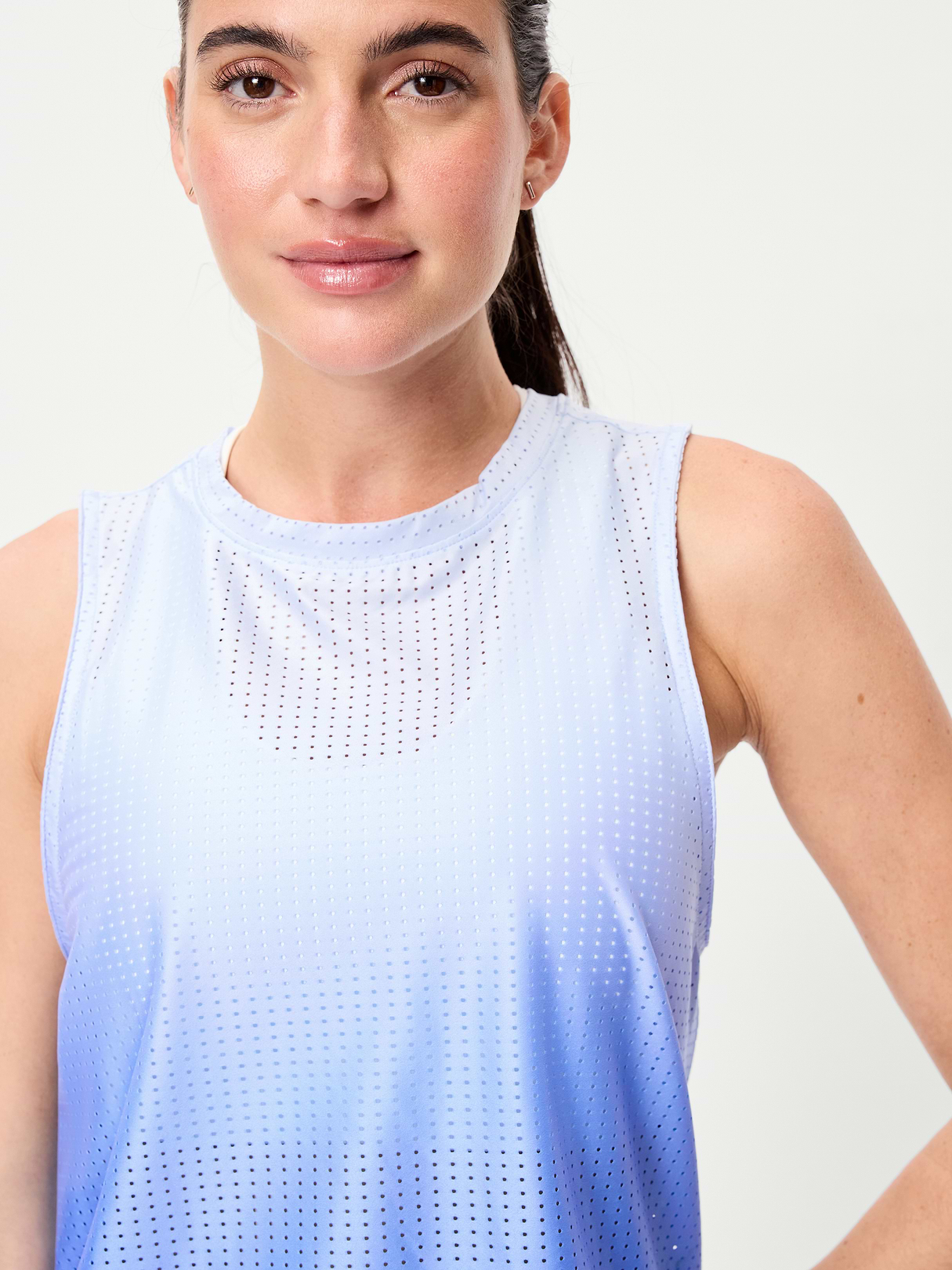 Mesh Muscle Tank Top - Blue Ombre