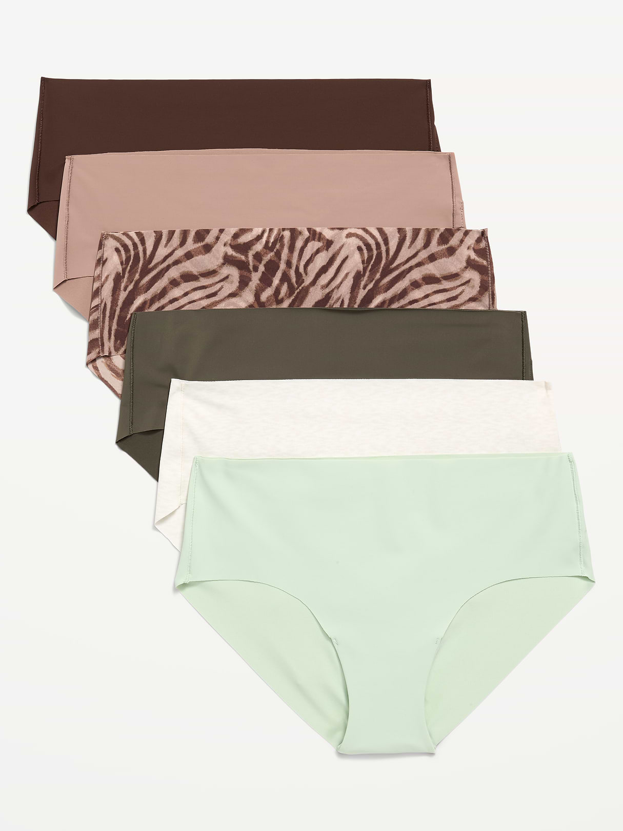 Low-Rise No-Show Hipster Underwear 6-Pack - Zebra