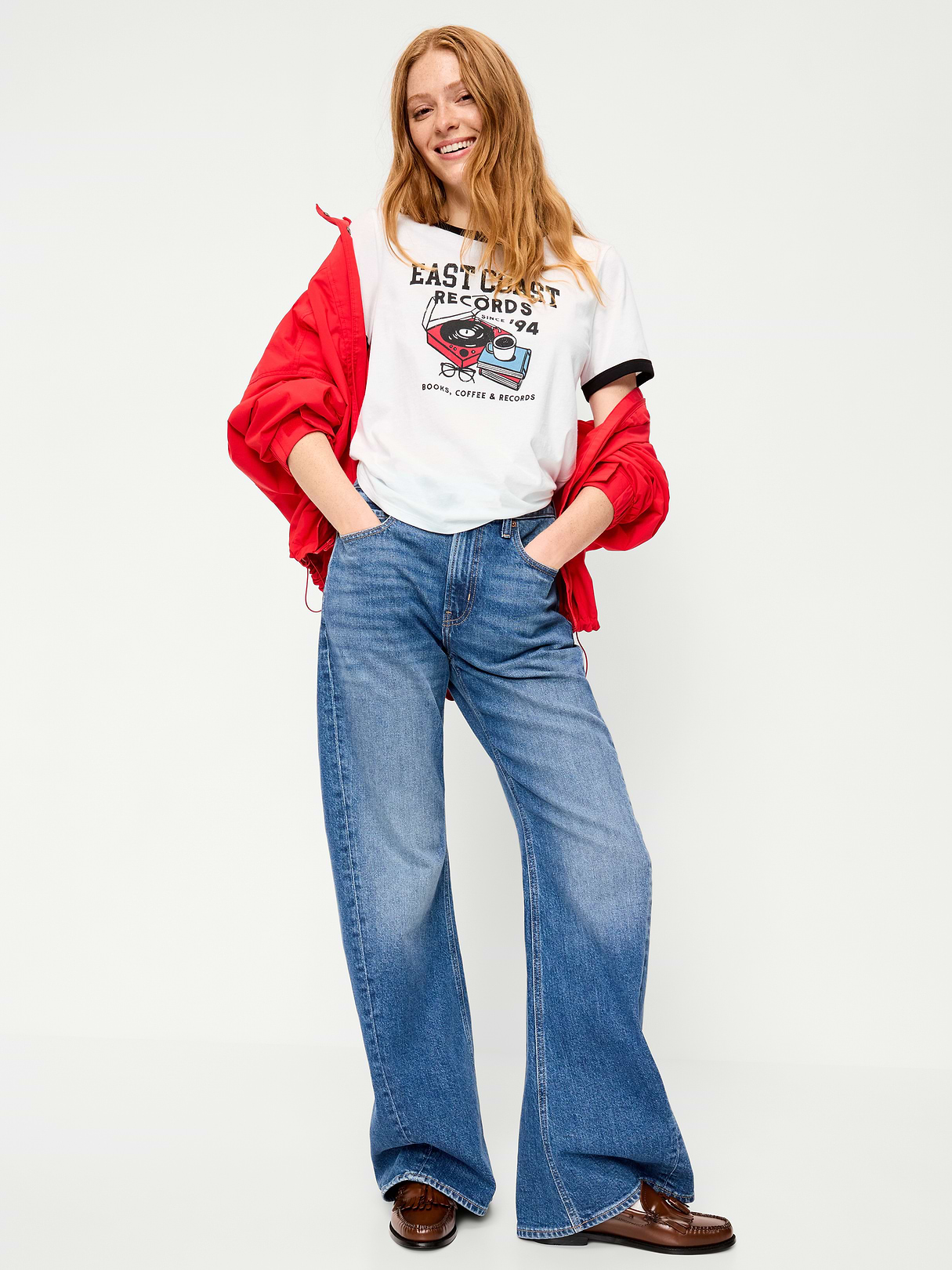 EveryWear Crew-Neck Graphic T-Shirt - White Lilies