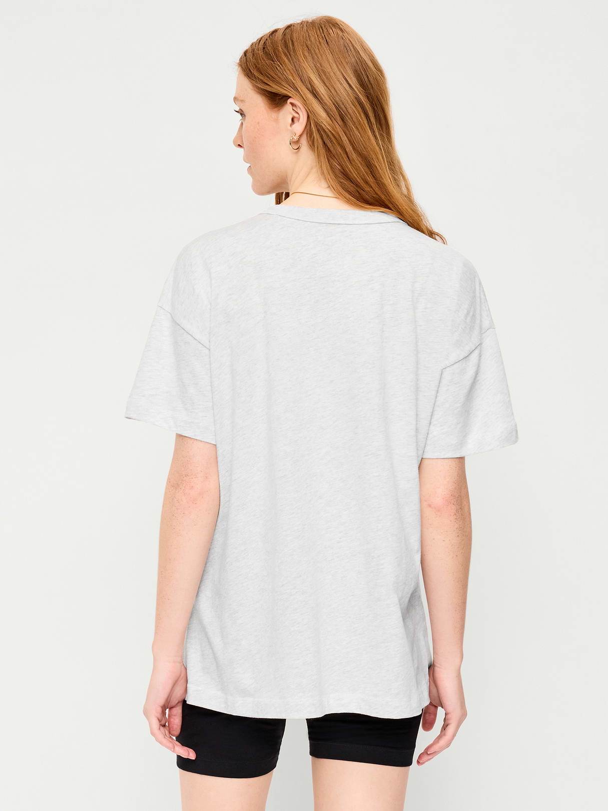 Oversized EveryWear Tunic T-Shirt - Faux-Heather Gray