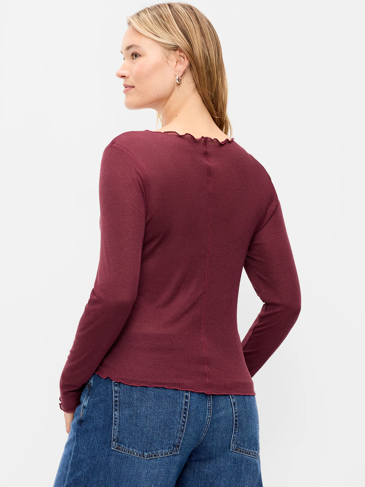 Lettuce-Edge Tissue T-Shirt - Red Lacquer