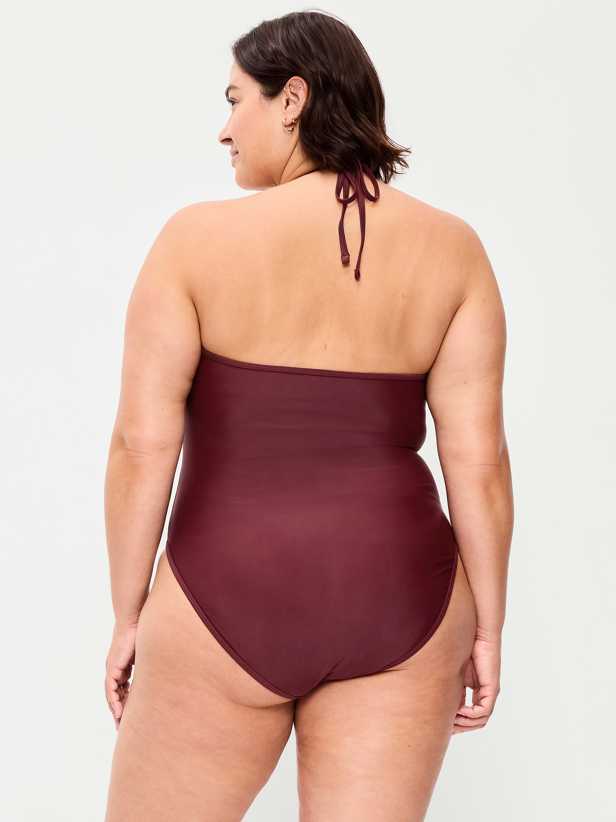 Pique V-Neck Halter Swimsuit - Reddy Or Not